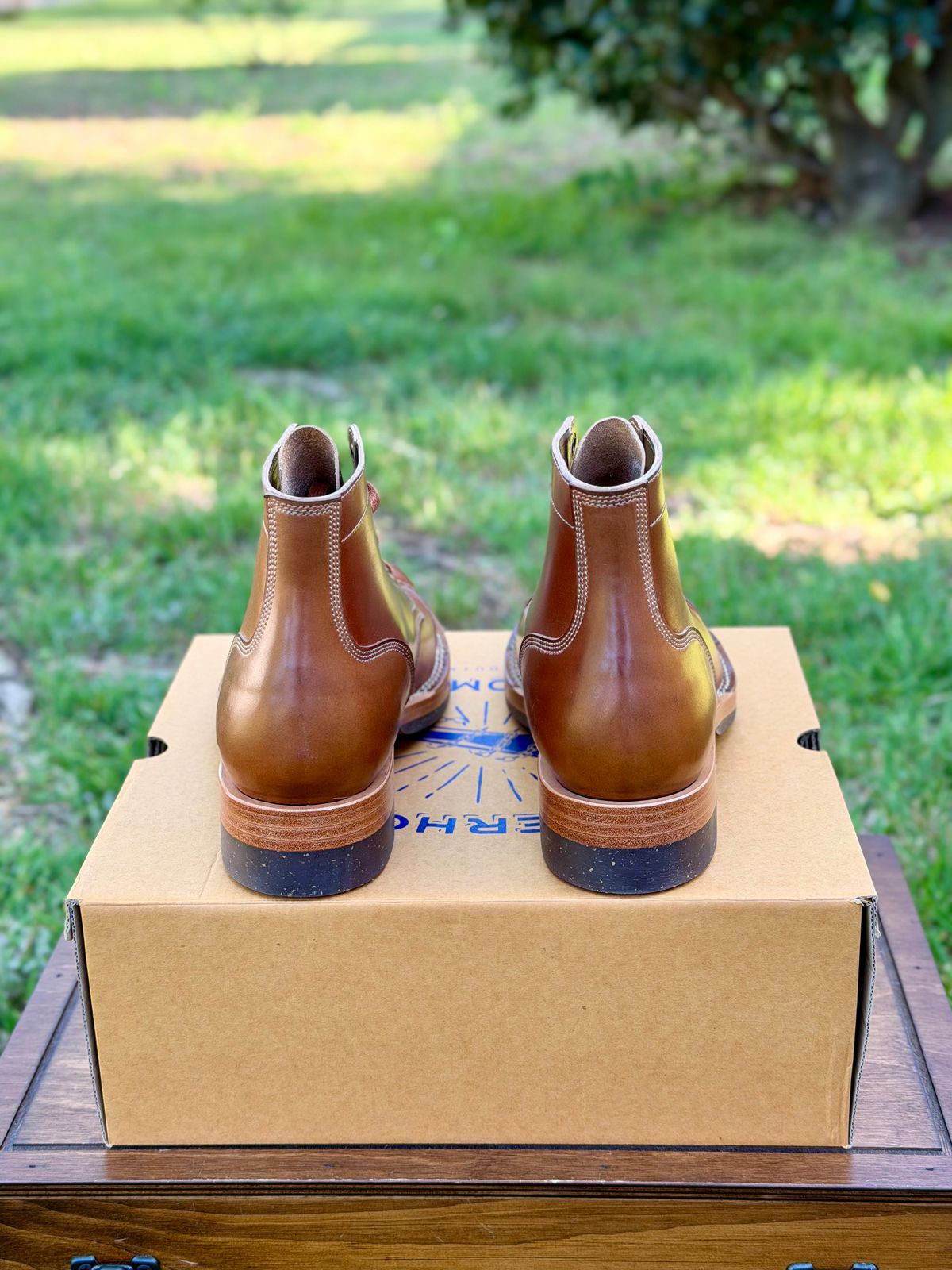 Photo by itsyaboisqueak on March 31, 2026 of the Onderhoud SVC03 Service Boot in Horween Amaretto Shell Cordovan.