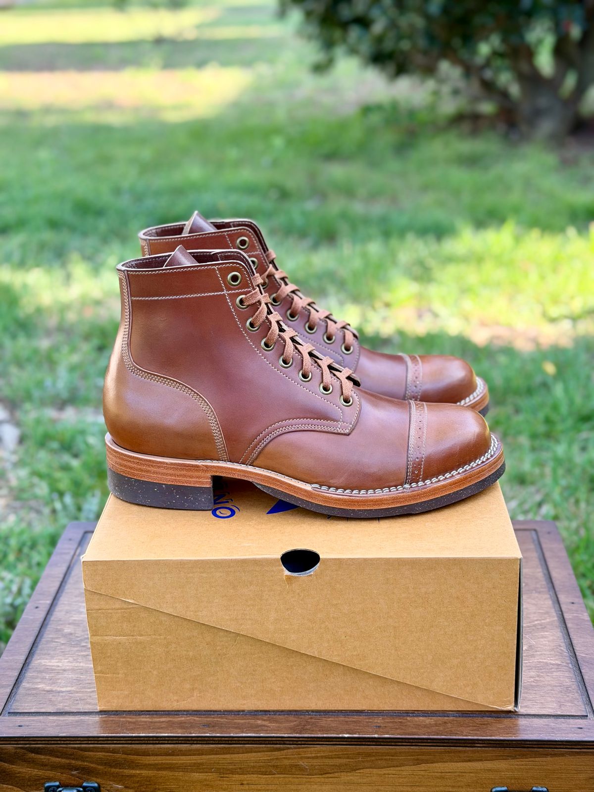 Photo by itsyaboisqueak on March 31, 2026 of the Onderhoud SVC03 Service Boot in Horween Amaretto Shell Cordovan.