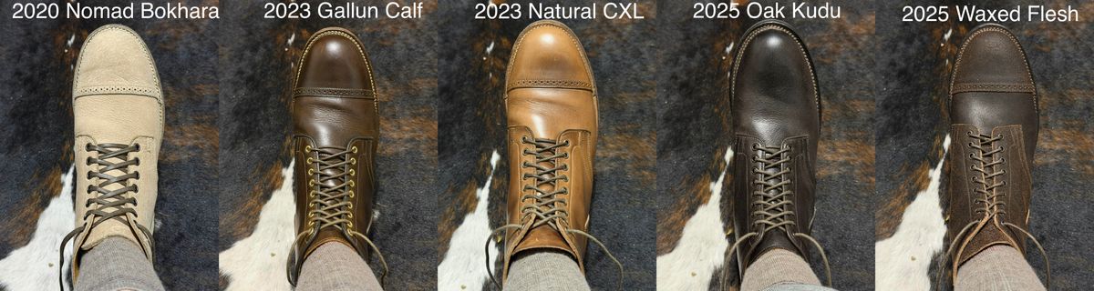 Photo by itsyaboisqueak on December 18, 2025 of the Viberg Service Boot BCT in Horween Brown Washed Waxed Flesh.