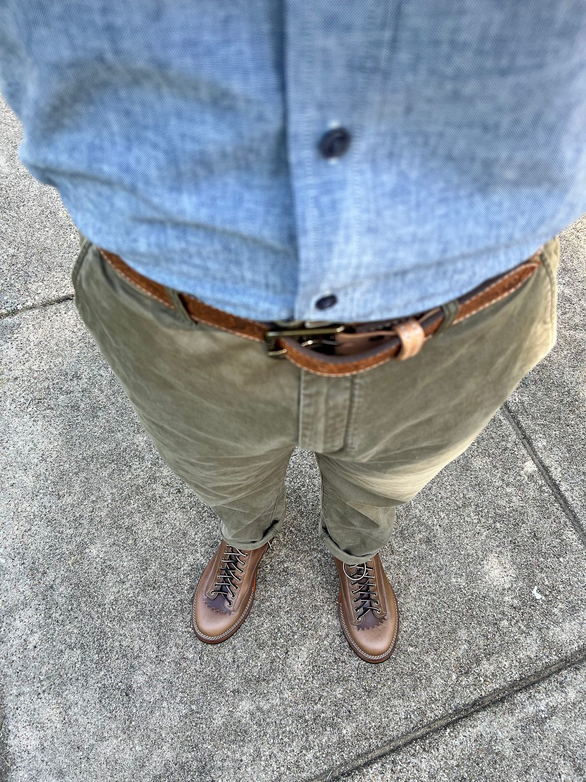 Photo by itsyaboisqueak on July 25, 2025 of the Onderhoud LCV01 Lineman Boot in Horween Natural Chromexcel.