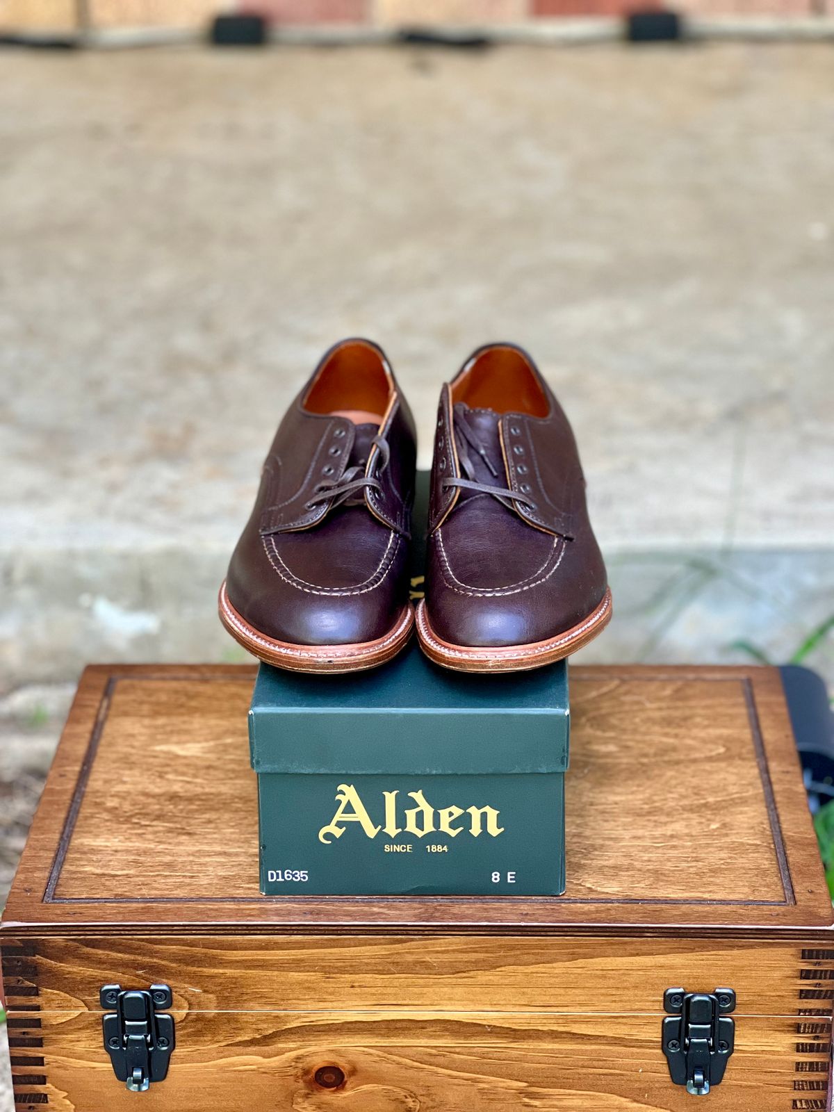 Photo by itsyaboisqueak on July 9, 2025 of the Alden Handsewn Moc Toe Shoe in Horween Arabica Lux Calfskin.