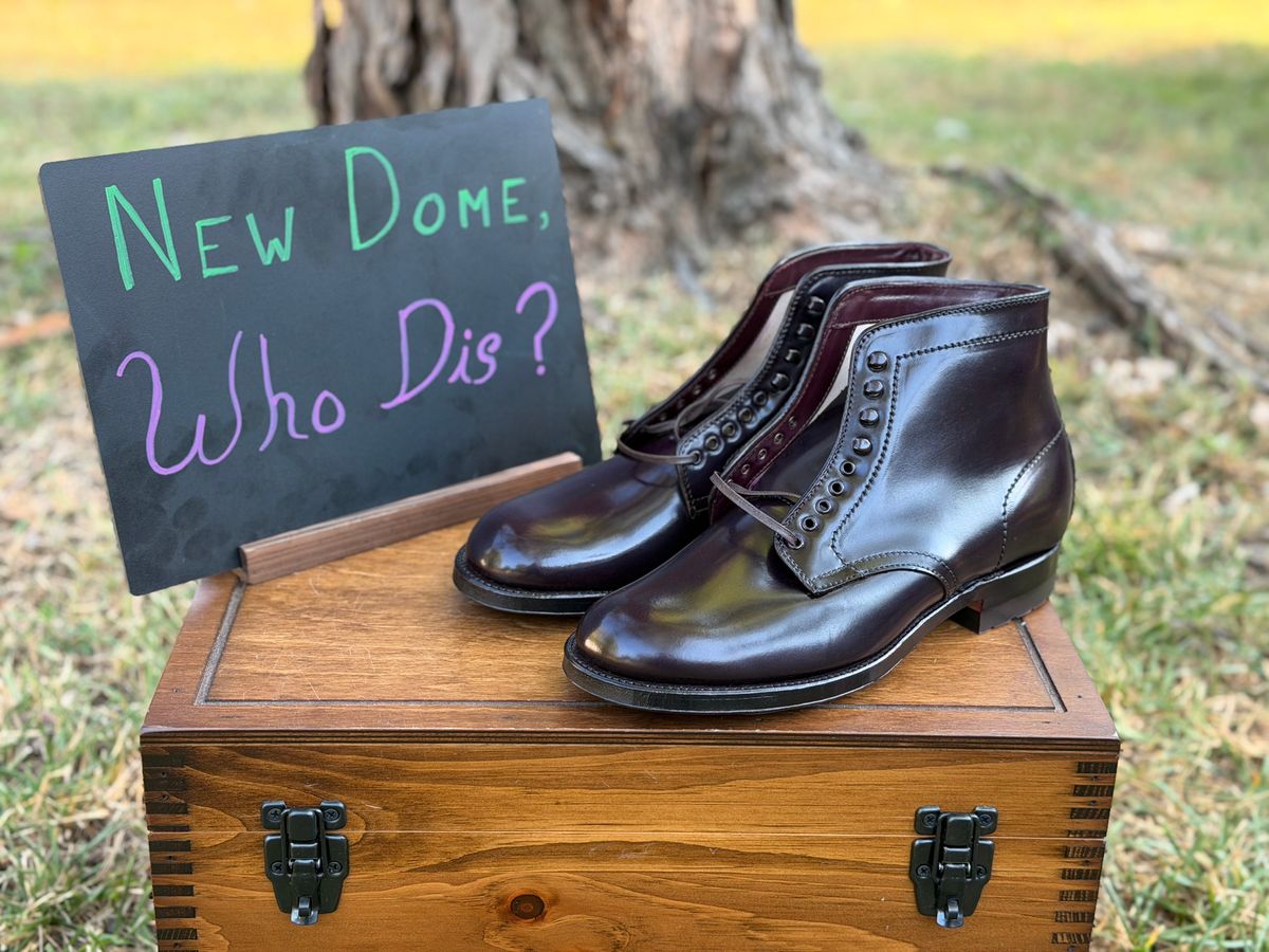 Photo by itsyaboisqueak on October 2, 2025 of the Alden 4600H Plain Toe Boot in Horween Color 8 Shell Cordovan.
