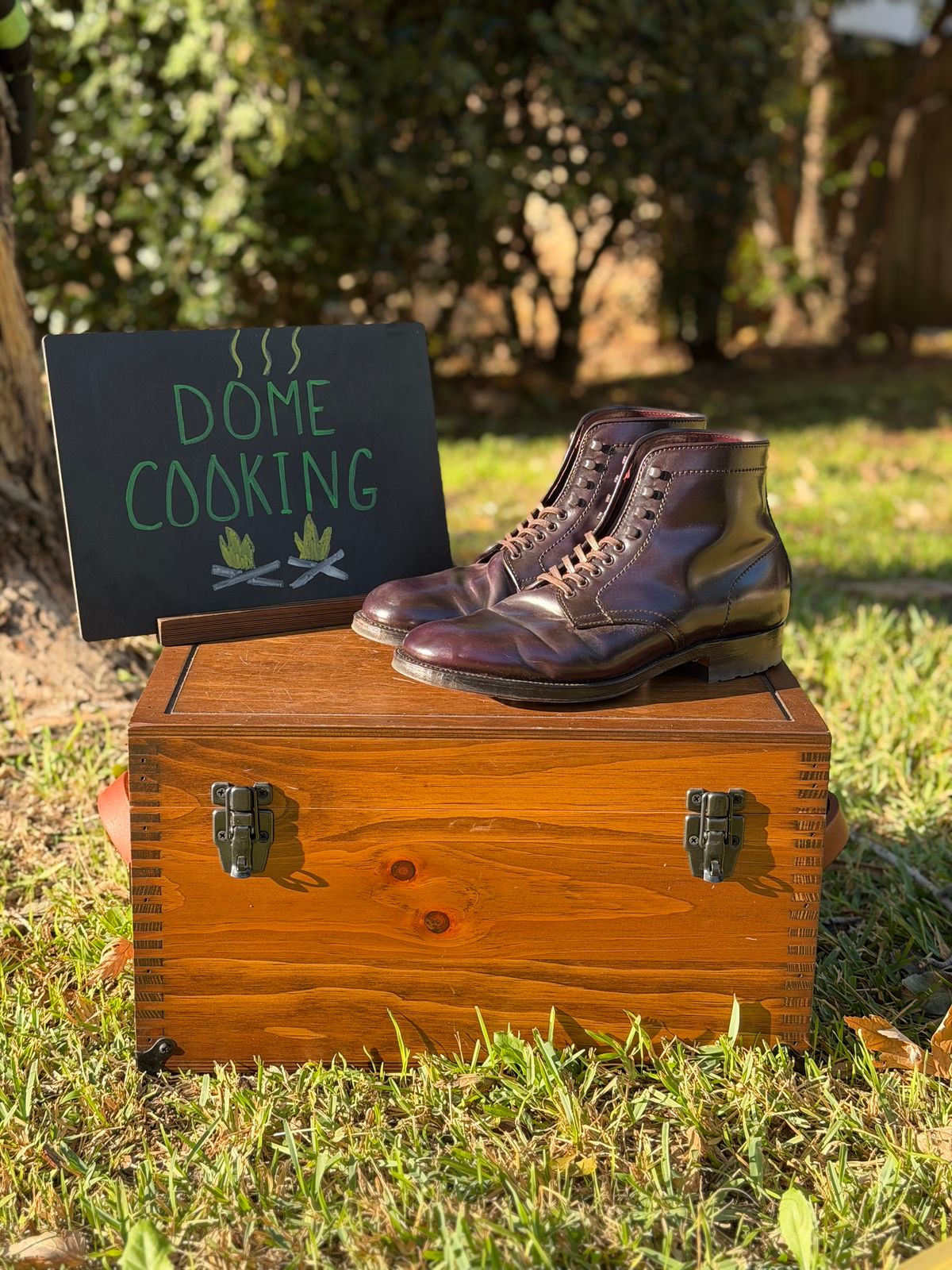 Photo by itsyaboisqueak on November 2, 2025 of the Alden 4600H Plain Toe Boot in Horween Color 8 Shell Cordovan.