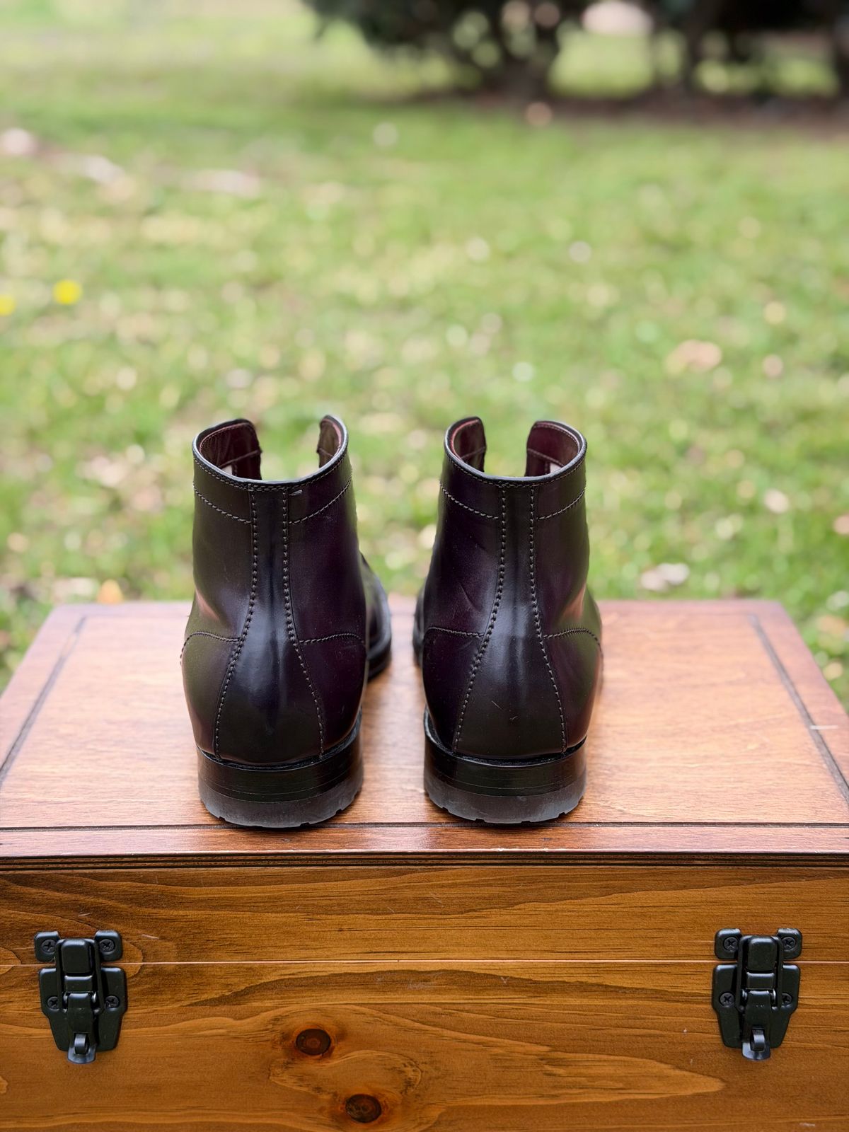 Photo by itsyaboisqueak on March 1, 2026 of the Alden 4600H Plain Toe Boot in Horween Color 8 Shell Cordovan.