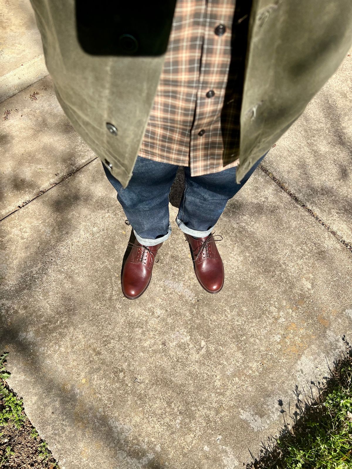 Photo by itsyaboisqueak on March 16, 2025 of the Viberg Rockland Blucher in J&FJ Baker Brown Russian Calf.