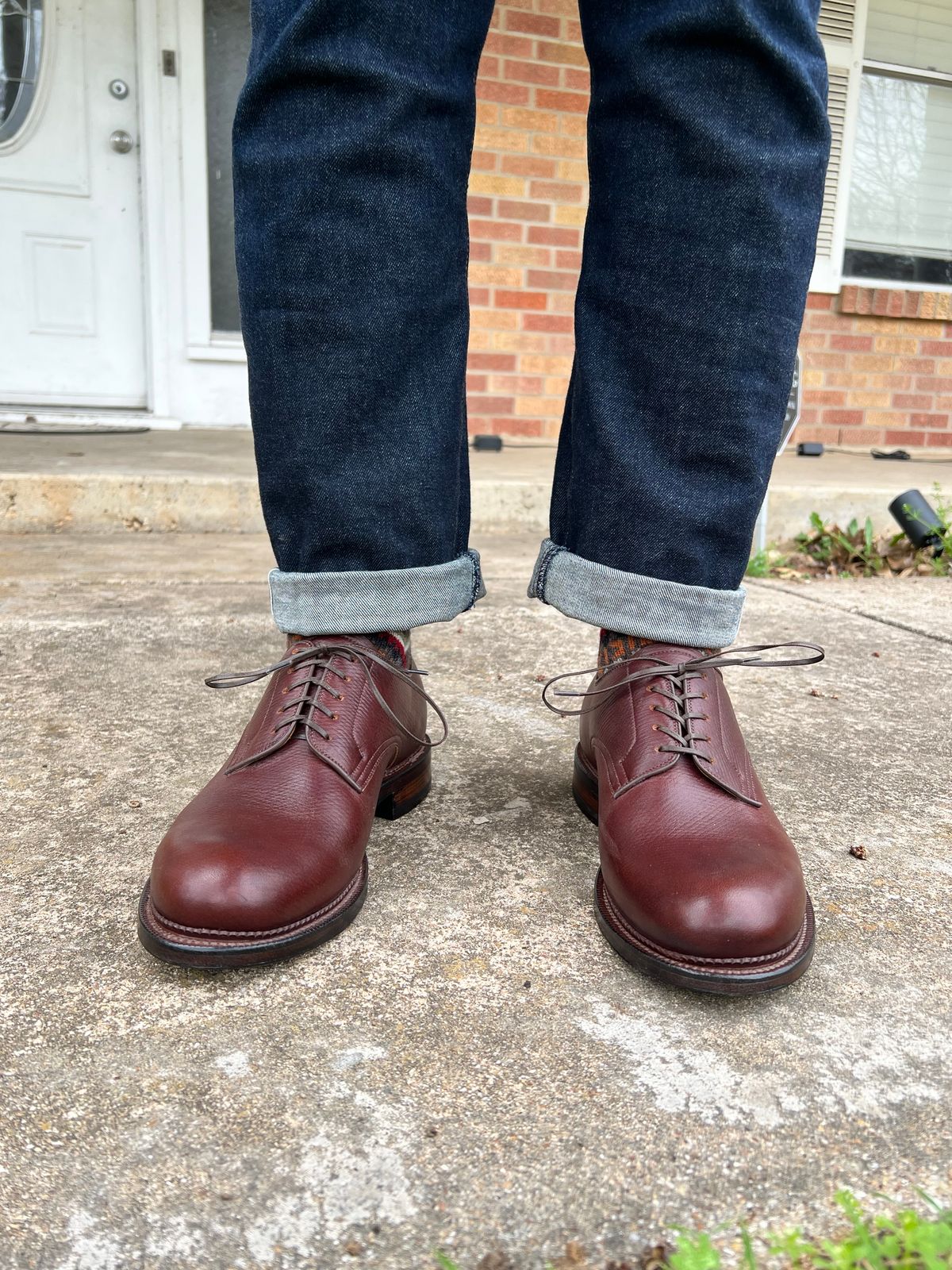 Photo by itsyaboisqueak on March 13, 2025 of the Viberg Rockland Blucher in J&FJ Baker Brown Russian Calf.