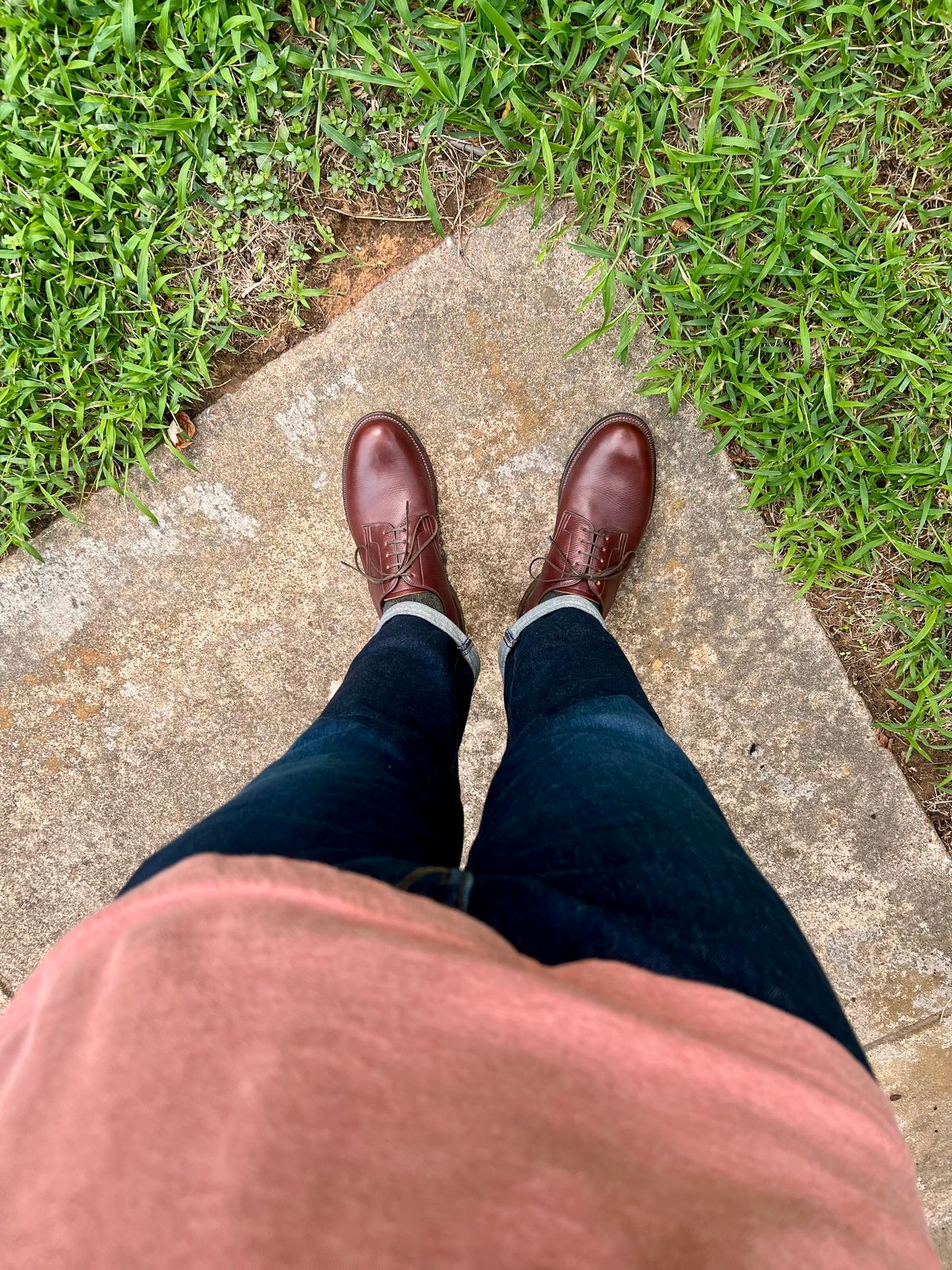 Photo by itsyaboisqueak on September 5, 2025 of the Viberg Rockland Blucher in J&FJ Baker Brown Russian Calf.