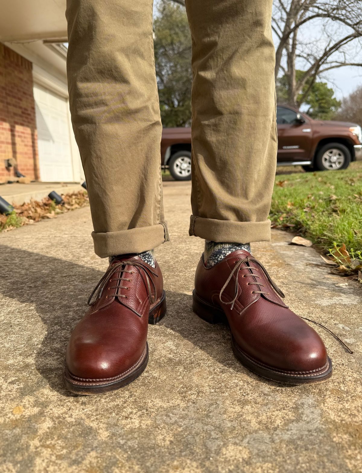 Photo by itsyaboisqueak on February 18, 2026 of the Viberg Rockland Blucher in J&FJ Baker Brown Russian Calf.