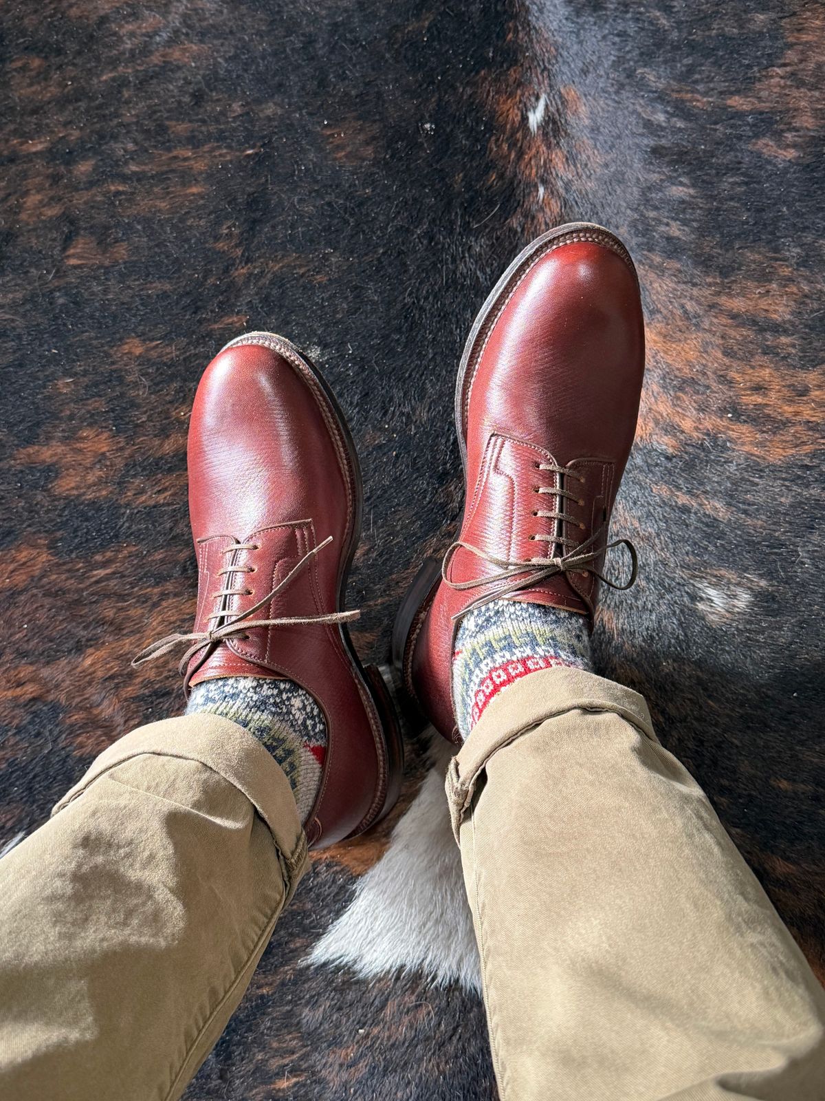 Photo by itsyaboisqueak on February 18, 2026 of the Viberg Rockland Blucher in J&FJ Baker Brown Russian Calf.