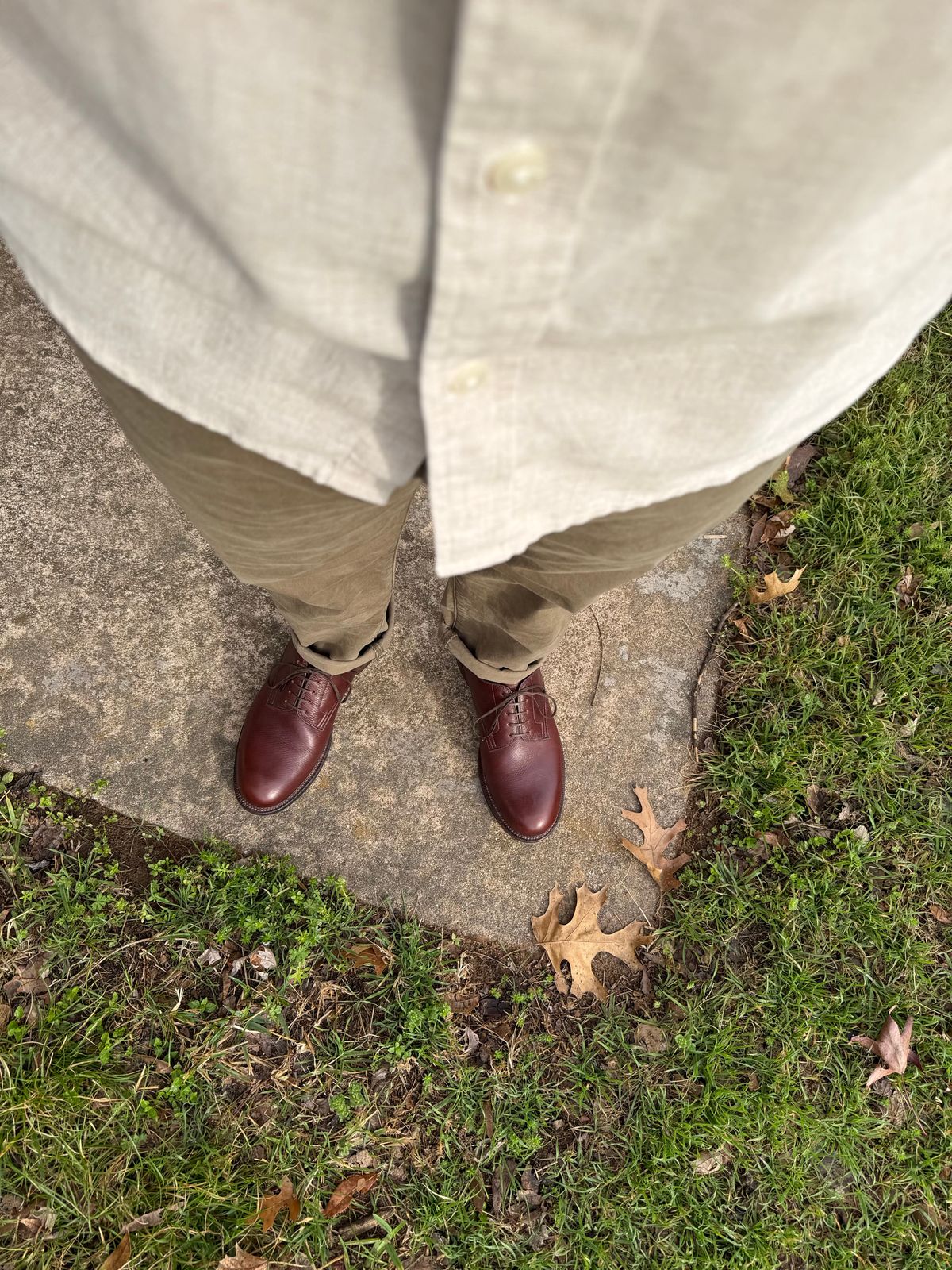 Photo by itsyaboisqueak on February 18, 2026 of the Viberg Rockland Blucher in J&FJ Baker Brown Russian Calf.