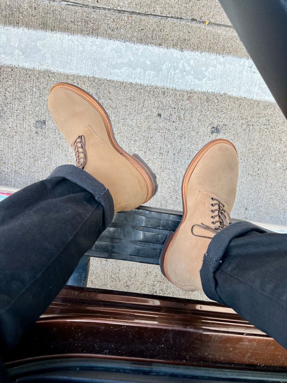 Photo by itsyaboisqueak on July 15, 2025 of the Viberg Navvy in Horween Marine Field Roughout.