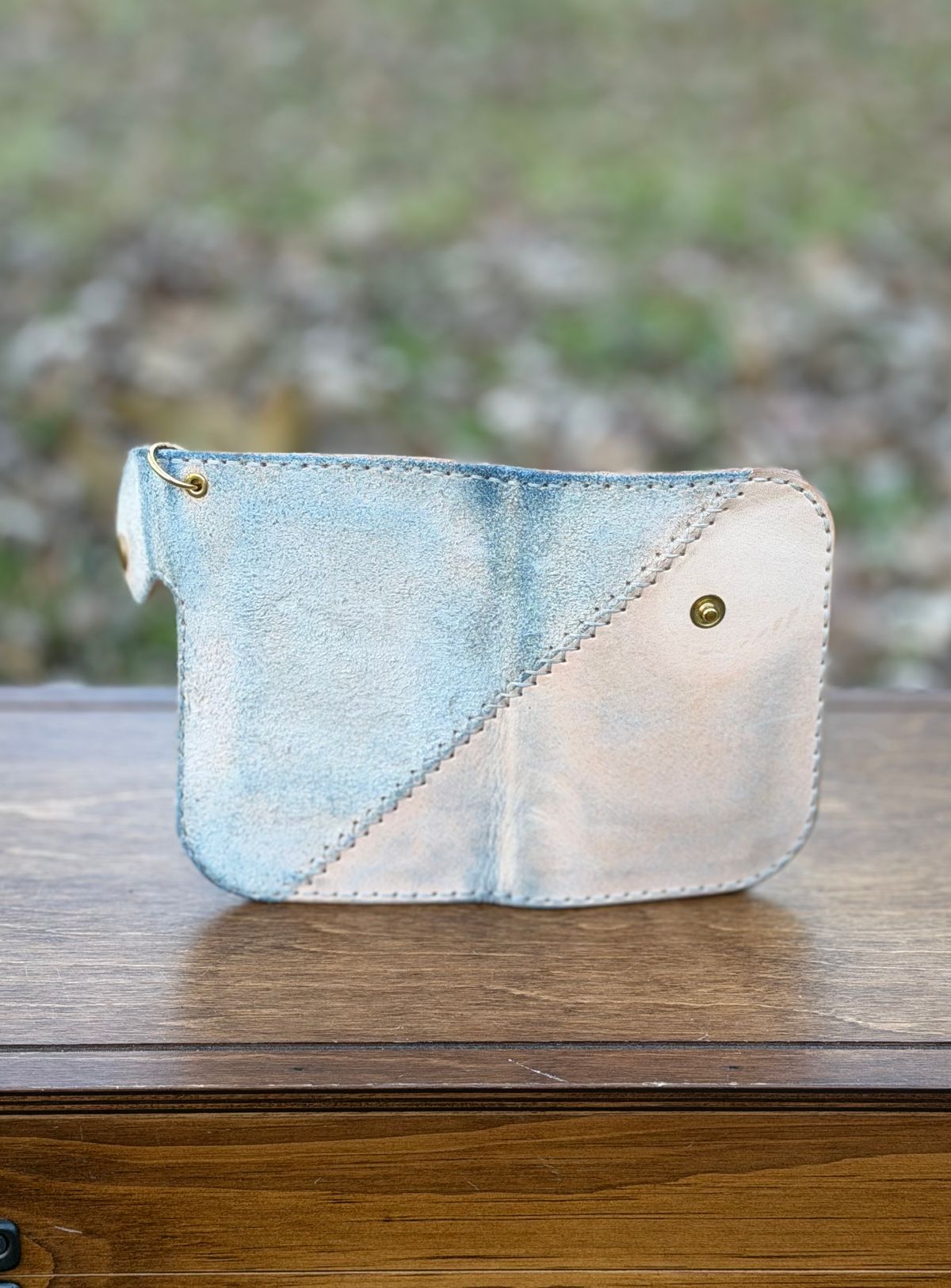 Photo by itsyaboisqueak on January 2, 2026 of the Harker Leatherworks FrankenWallet in Natural Veg Tan Smooth/Roughout.