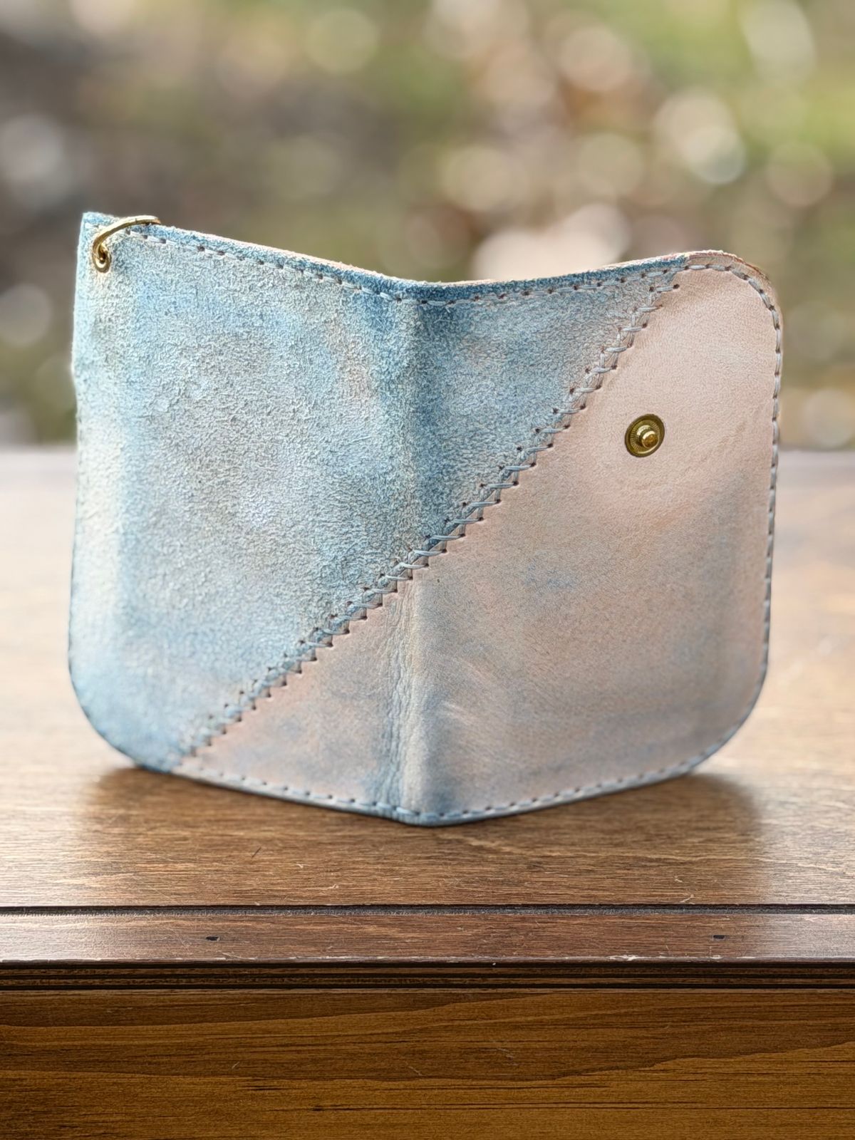 Photo by itsyaboisqueak on February 3, 2026 of the Harker Leatherworks FrankenWallet in Natural Veg Tan Smooth/Roughout.