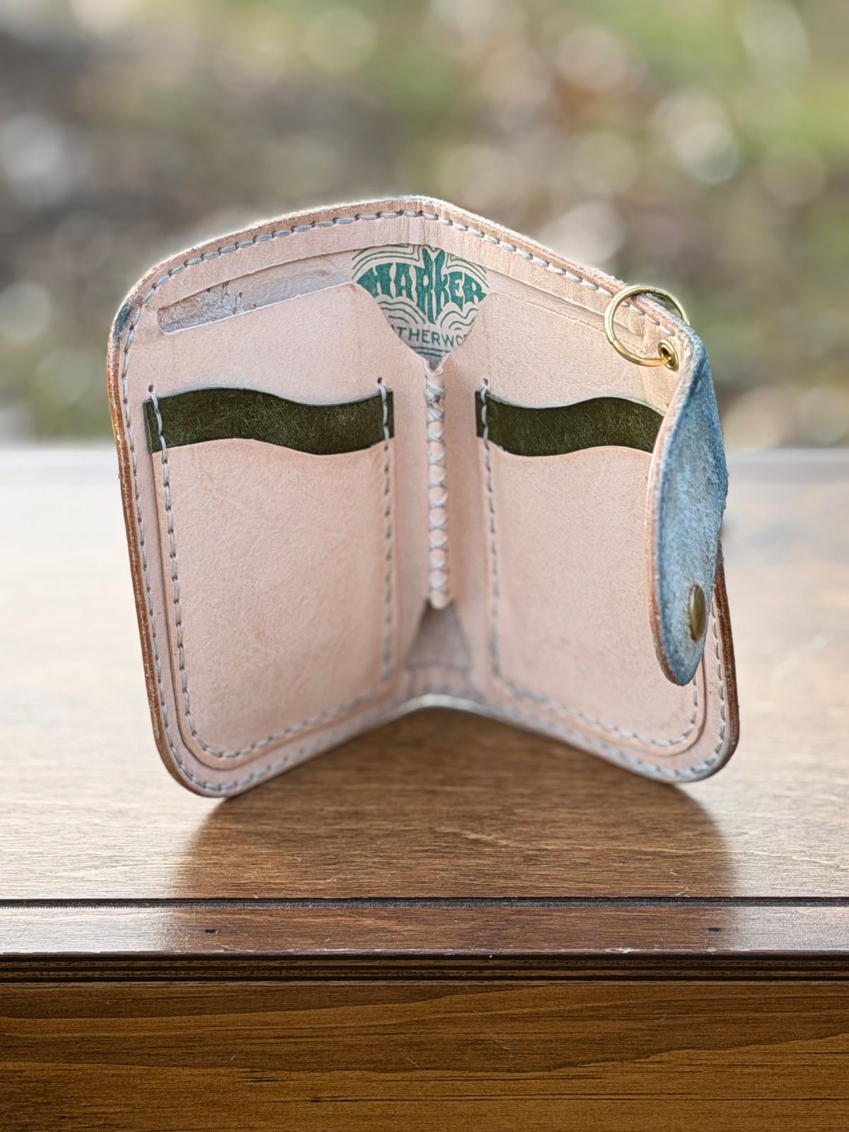 Photo by itsyaboisqueak on February 3, 2026 of the Harker Leatherworks FrankenWallet in Natural Veg Tan Smooth/Roughout.