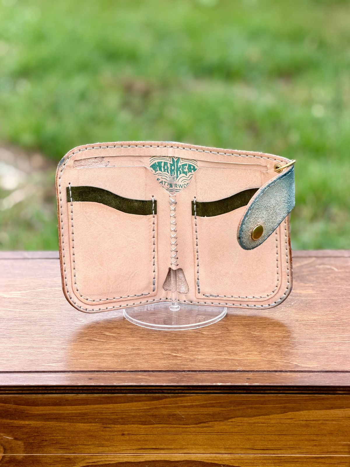 Photo by itsyaboisqueak on April 1, 2026 of the Harker Leatherworks FrankenWallet in Natural Veg Tan Smooth/Roughout.