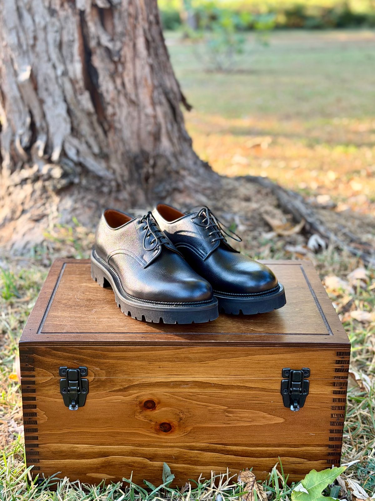 Photo by itsyaboisqueak on October 17, 2025 of the Viberg Bastion Oxford in D'Annonay Black Alpine Grain Calf.