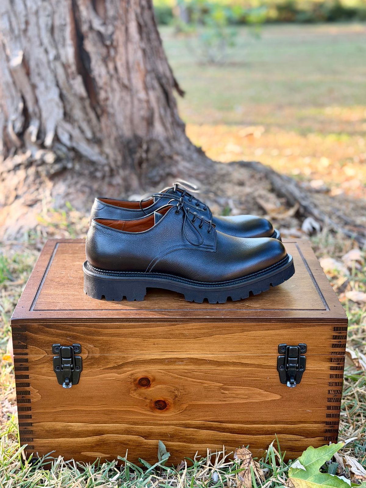 Photo by itsyaboisqueak on October 17, 2025 of the Viberg Bastion Oxford in D'Annonay Black Alpine Grain Calf.