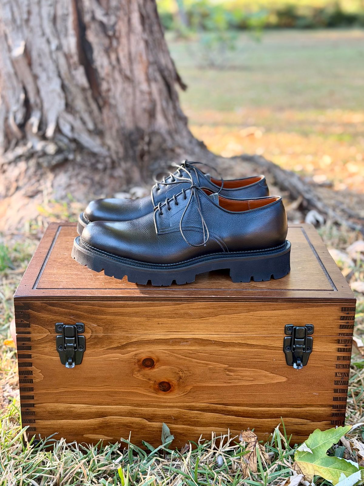 Photo by itsyaboisqueak on October 17, 2025 of the Viberg Bastion Oxford in D'Annonay Black Alpine Grain Calf.