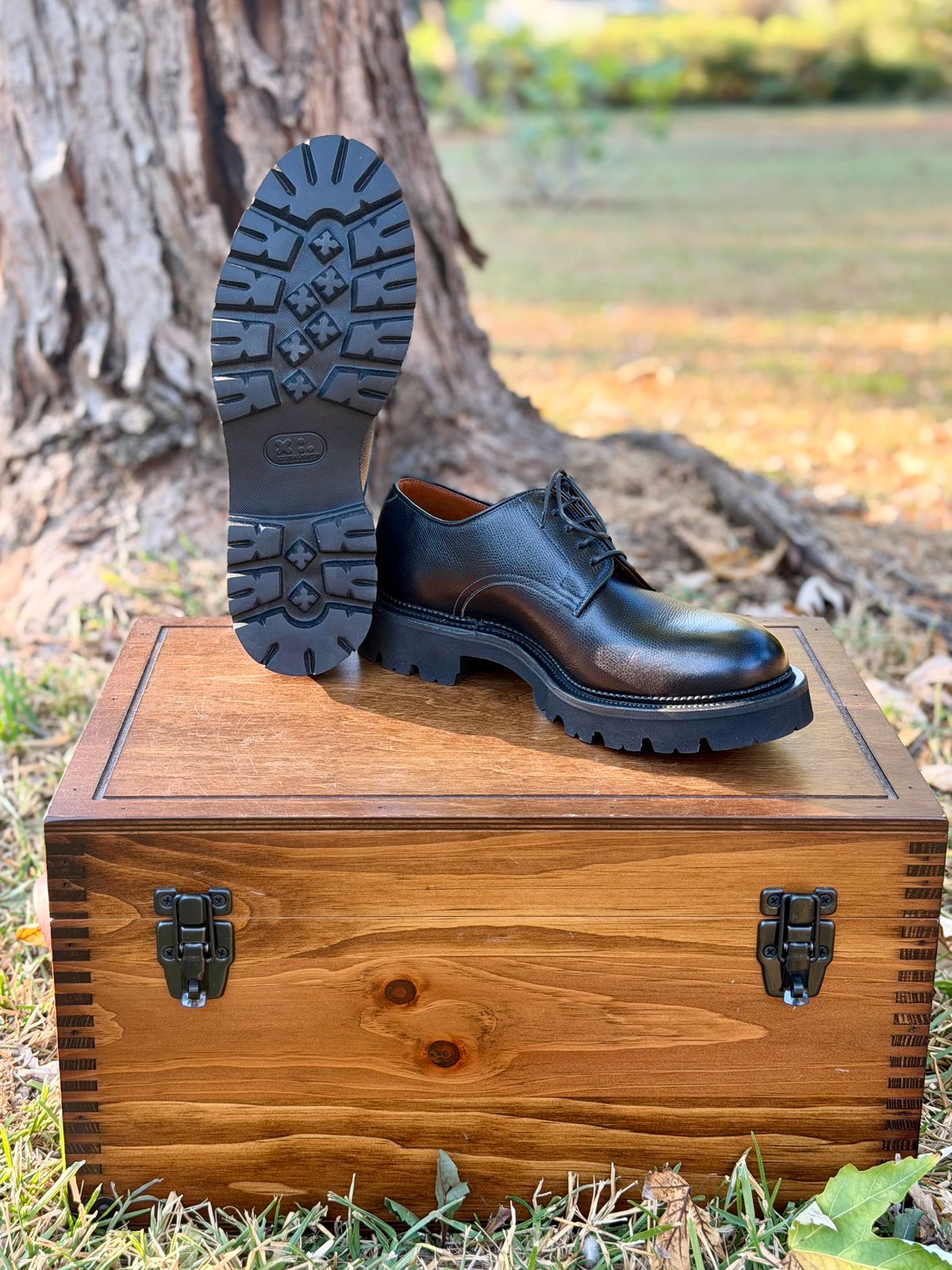 Photo by itsyaboisqueak on October 17, 2025 of the Viberg Bastion Oxford in D'Annonay Black Alpine Grain Calf.