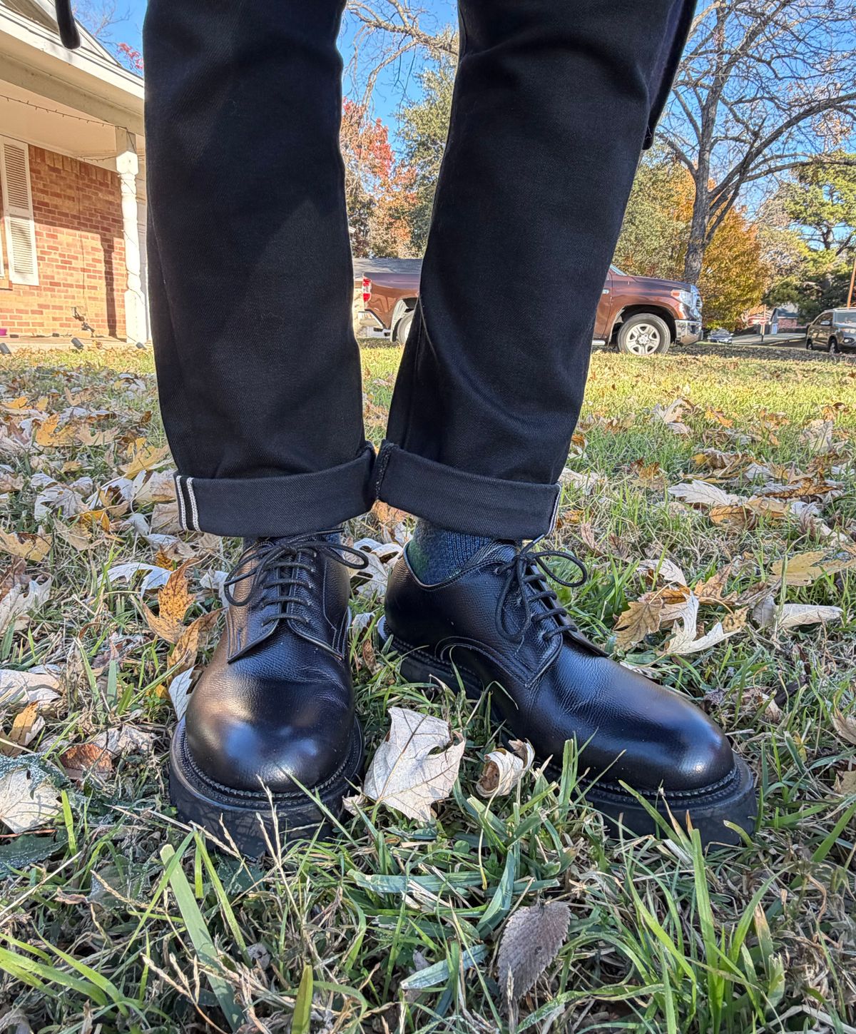 Photo by itsyaboisqueak on December 15, 2025 of the Viberg Bastion Oxford in D'Annonay Black Alpine Grain Calf.
