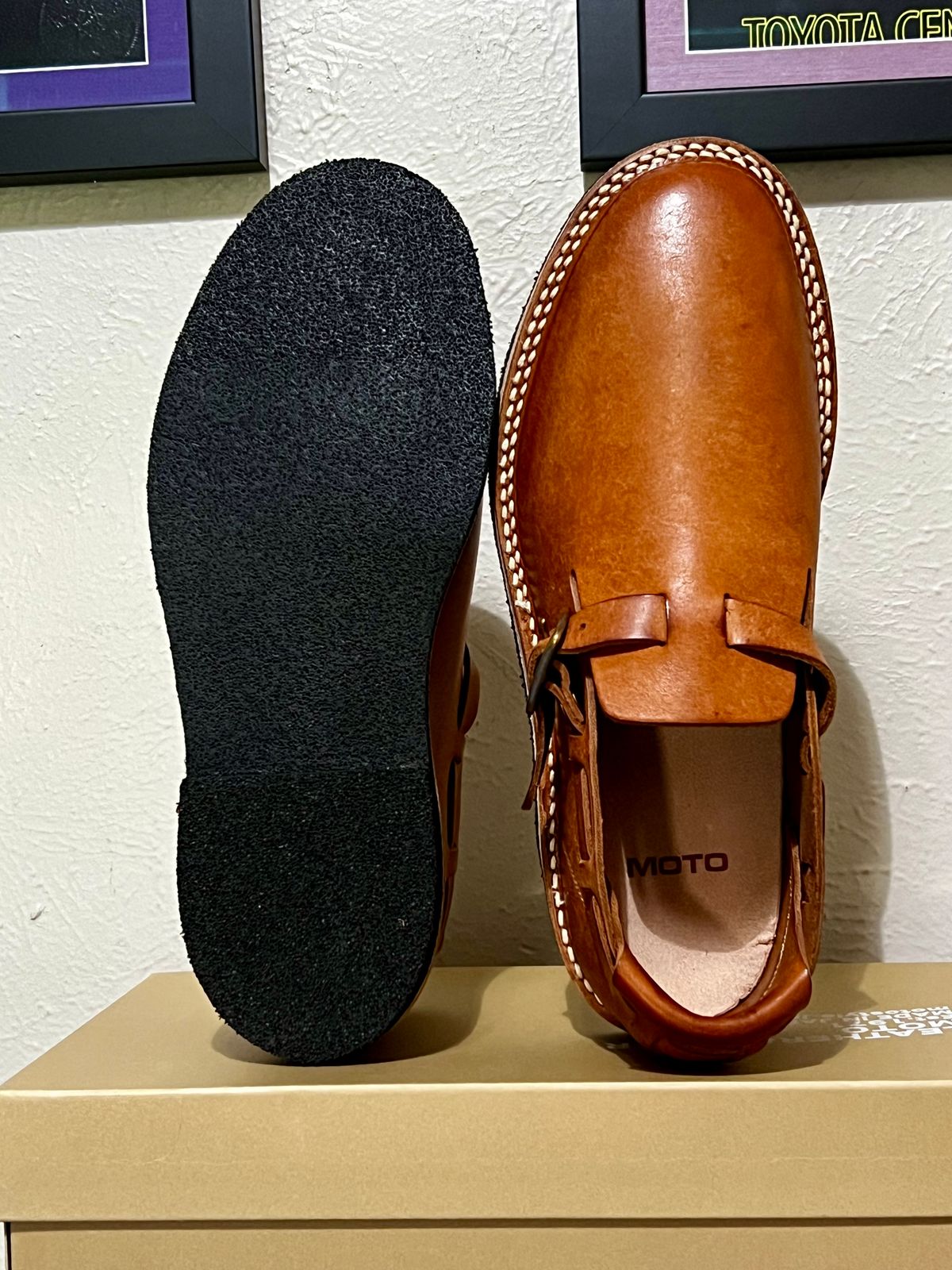 Photo by itsyaboisqueak on August 8, 2025 of the Moto Belt Slip On in Italian Cow Leather.