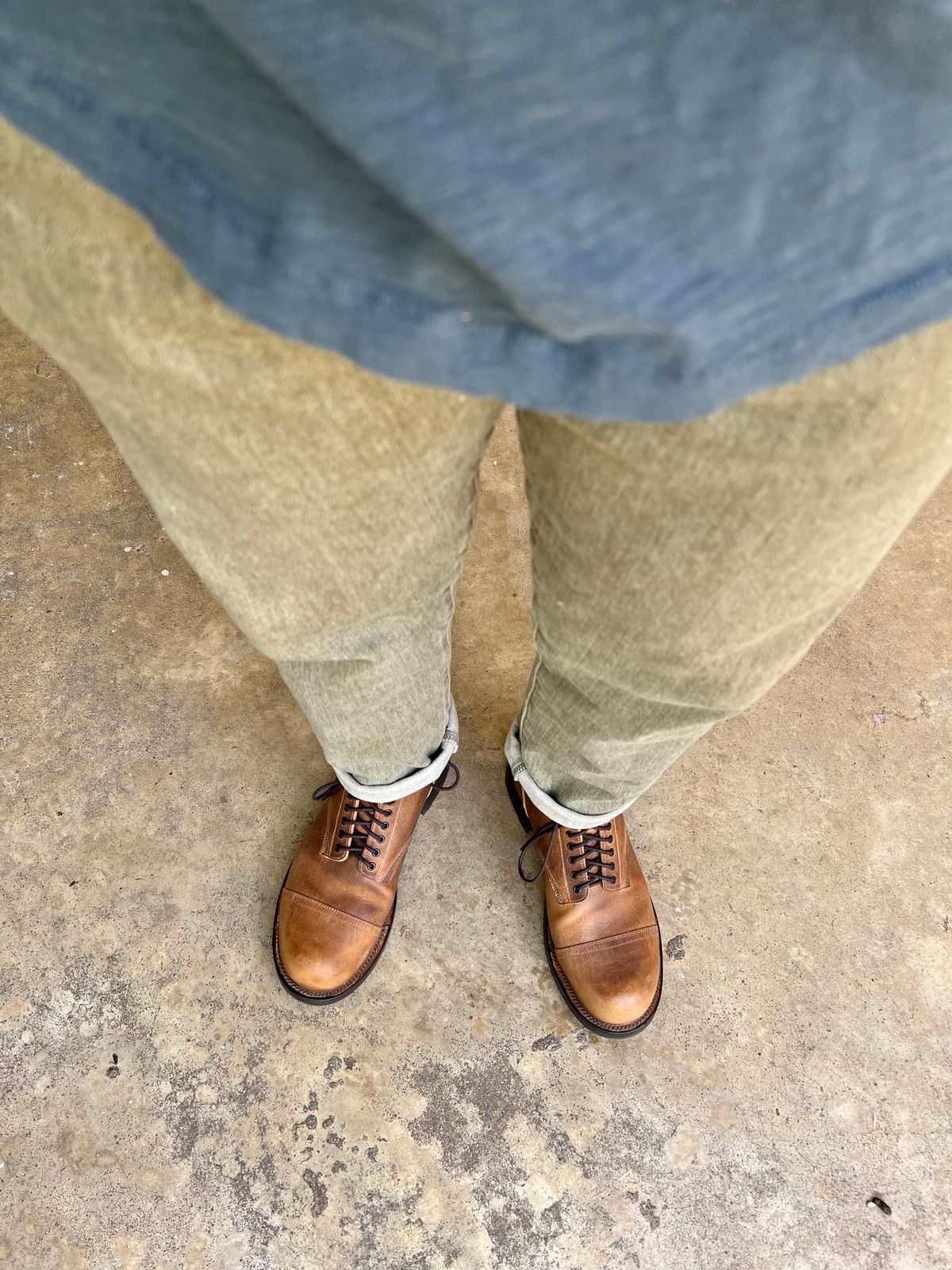 Photo by itsyaboisqueak on July 26, 2025 of the Viberg N-1 in Horween Natural Cypress.