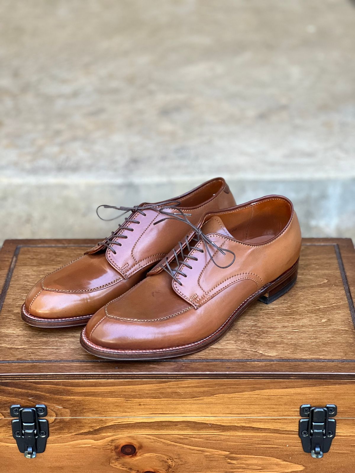 Photo by itsyaboisqueak on August 6, 2025 of the Alden V-Tip Blucher in Horween Whisky Shell Cordovan.