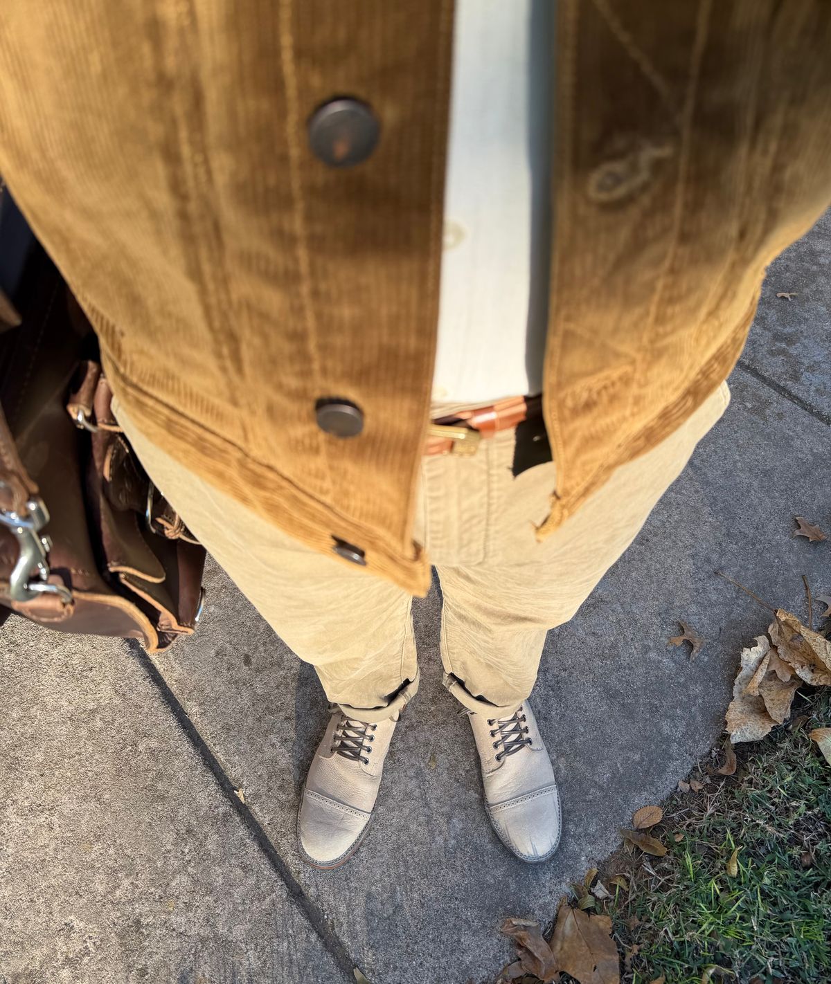 Photo by itsyaboisqueak on November 11, 2025 of the Viberg Service Boot BCT in C.F. Stead Nomad Bokhara Nubuck.