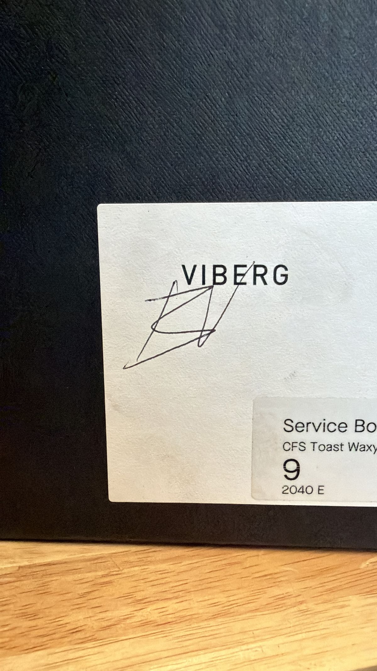 Photo by itsyaboisqueak on March 16, 2026 of the Viberg Navvy in C.F. Stead Black Waxy Commander Suede.