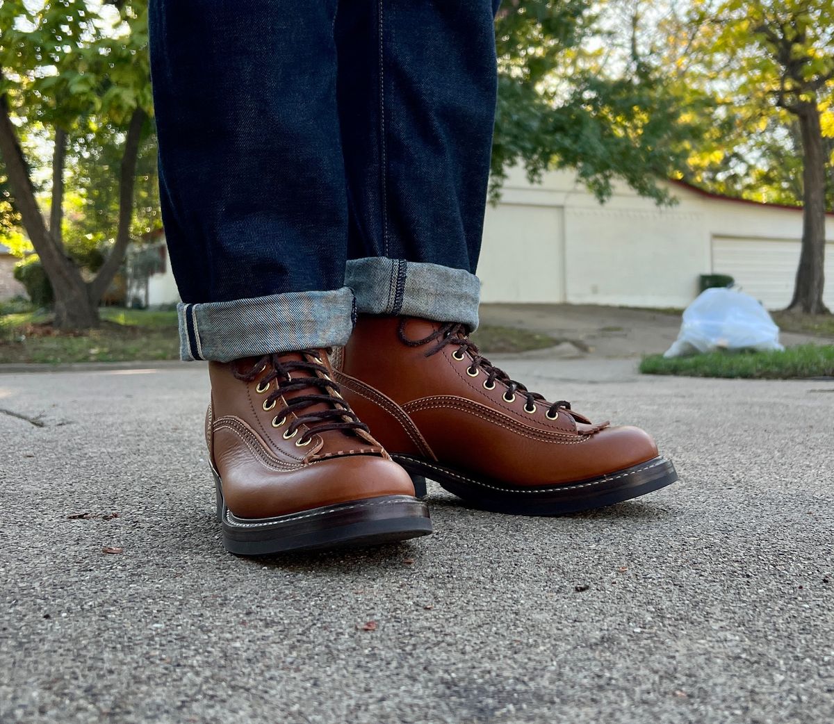 Photo by itsyaboisqueak on October 20, 2023 of the John Lofgren Donkey Puncher Boots in Badalassi Carlo Cognac Minerva.