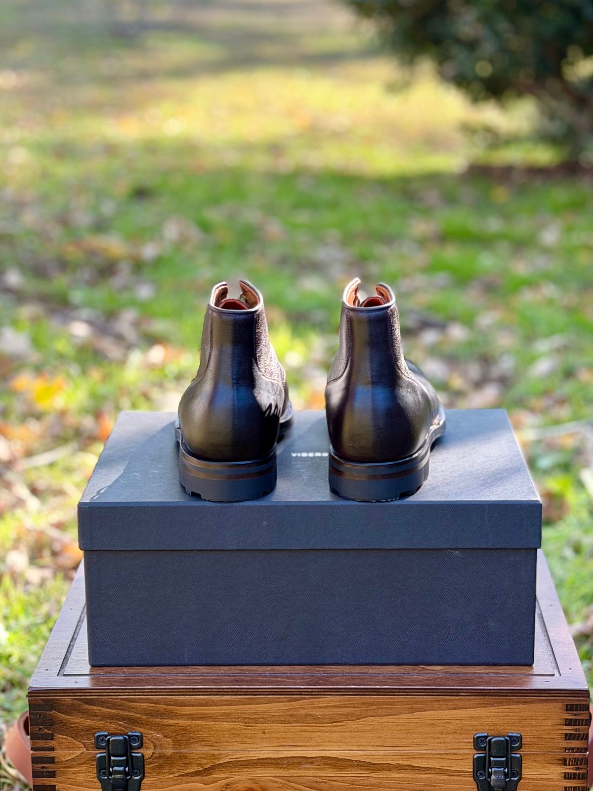 Photo by itsyaboisqueak on December 2, 2025 of the Viberg Service Boot in C.F. Stead Oak Naked Kudu.