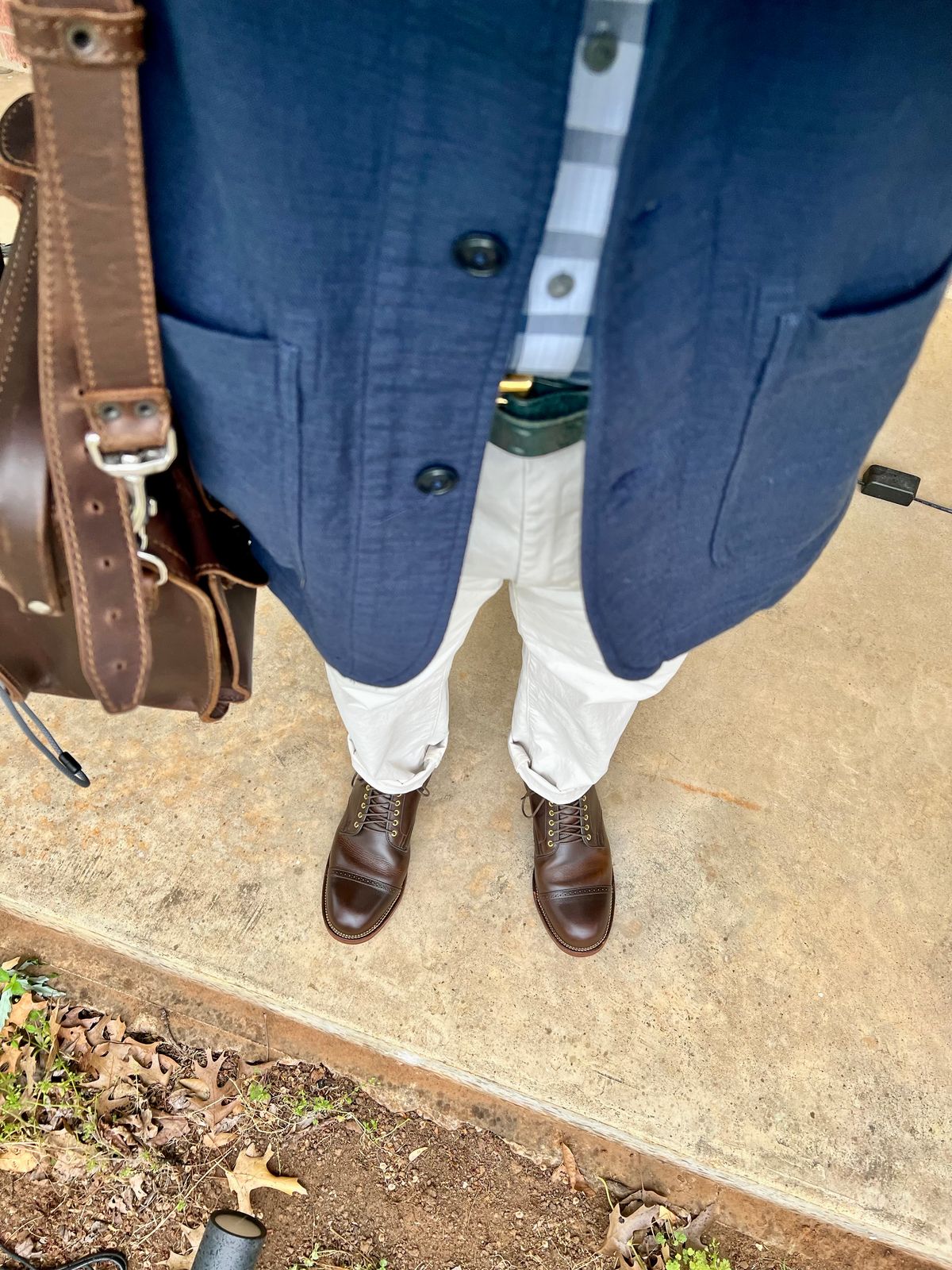 Photo by itsyaboisqueak on April 2, 2025 of the Viberg Service Boot BCT in Gallun Caper Viking Calf.