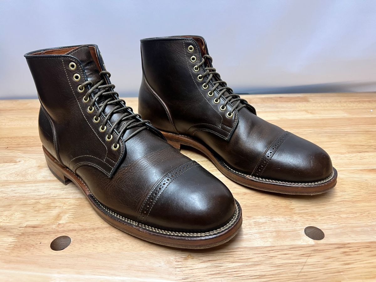 Photo by itsyaboisqueak on August 2, 2025 of the Viberg Service Boot BCT in Gallun Caper Viking Calf.