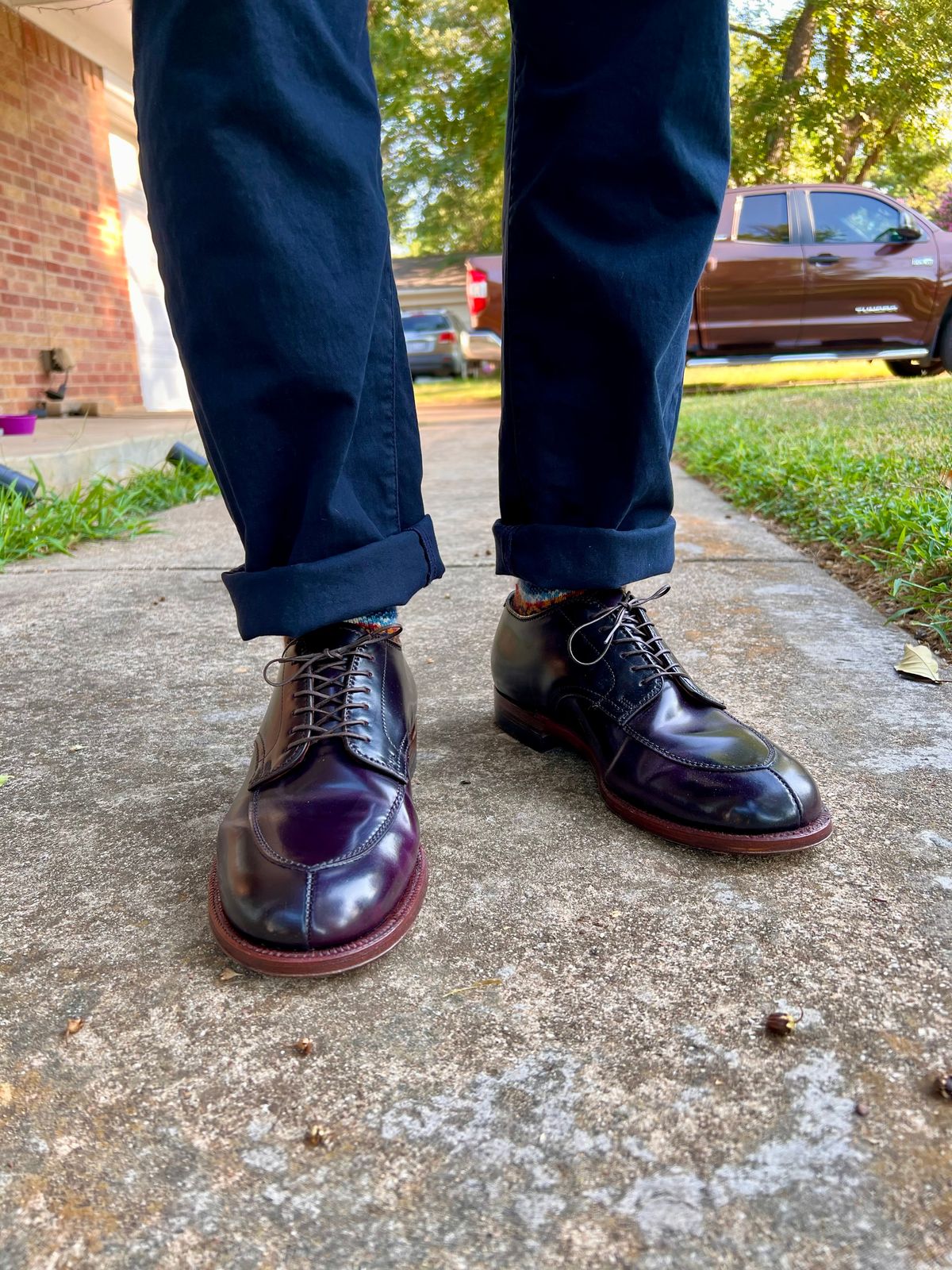 Photo by itsyaboisqueak on August 19, 2025 of the Alden V-Tip Blucher in Horween Color 8 Shell Cordovan.