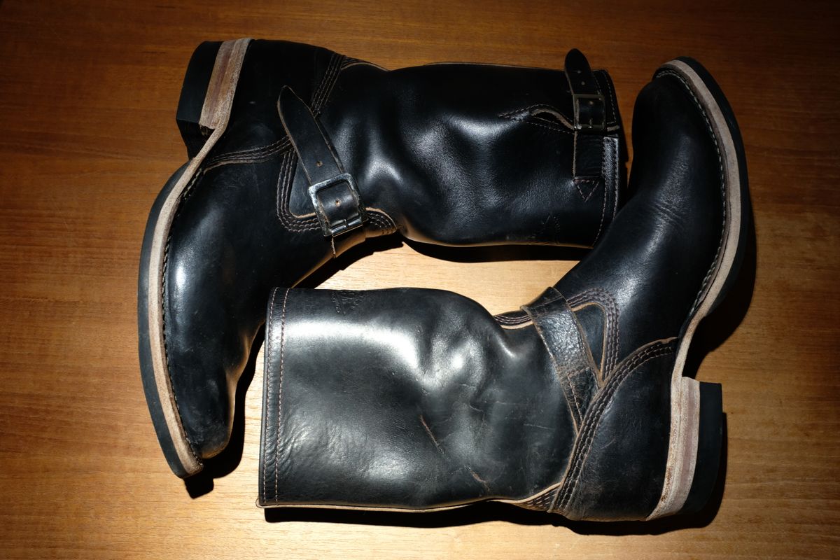 Photo by chromepak.jack on February 6, 2024 of the Wesco Mister Lou in Horween Black Chromexcel Horsehide.