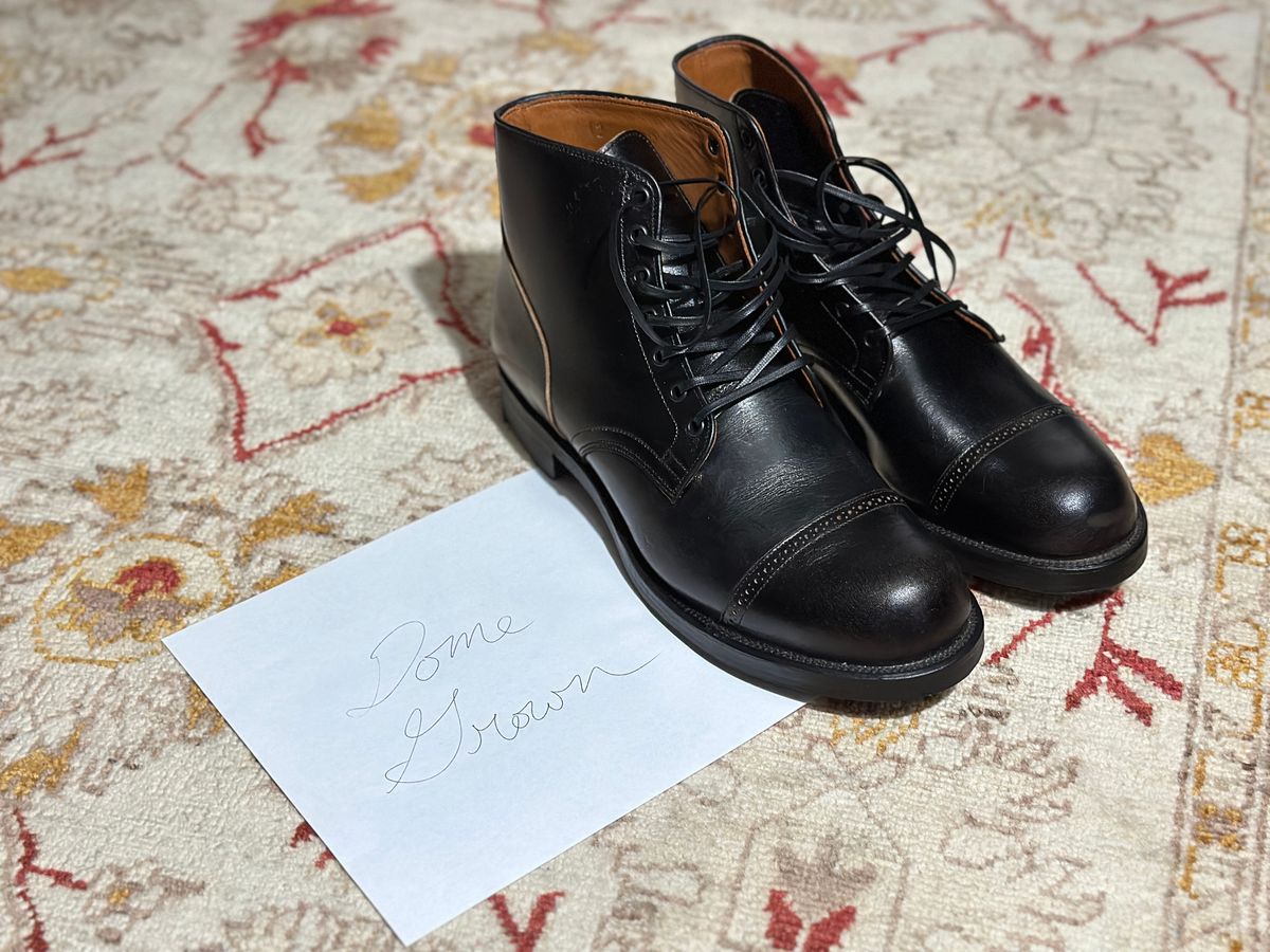 Photo by mattmcmhn on November 7, 2023 of the Viberg Service Boot BCT in Shinki Black Oiled Horsebutt.