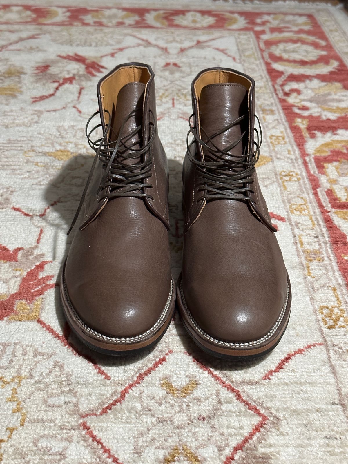 Photo by mattmcmhn on November 7, 2023 of the Viberg Derby Boot in Brown Glacé Deer.