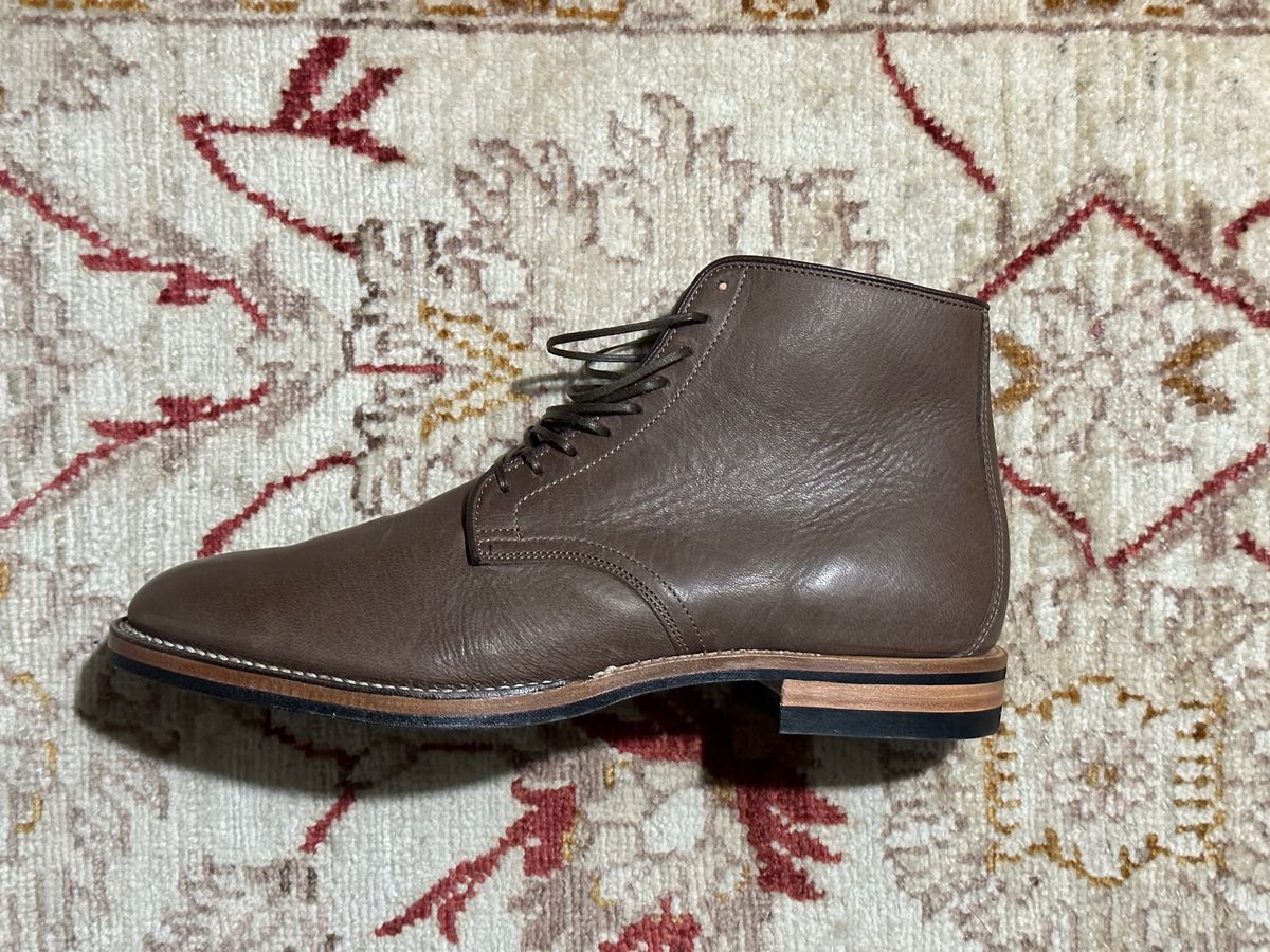 Photo by mattmcmhn on November 7, 2023 of the Viberg Derby Boot in Brown Glacé Deer.