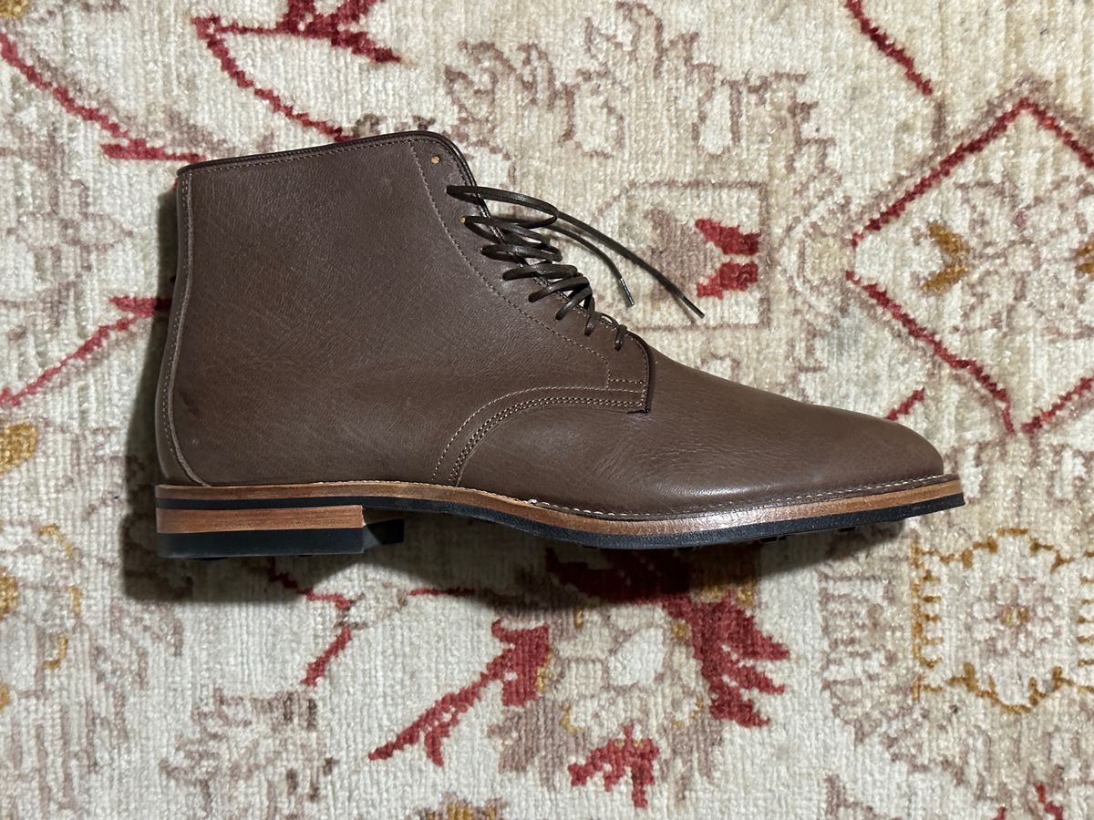 Photo by mattmcmhn on November 7, 2023 of the Viberg Derby Boot in Brown Glacé Deer.