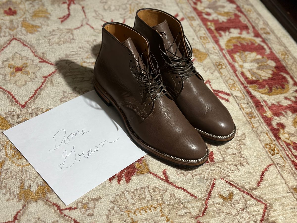 Photo by mattmcmhn on November 7, 2023 of the Viberg Derby Boot in Brown Glacé Deer.