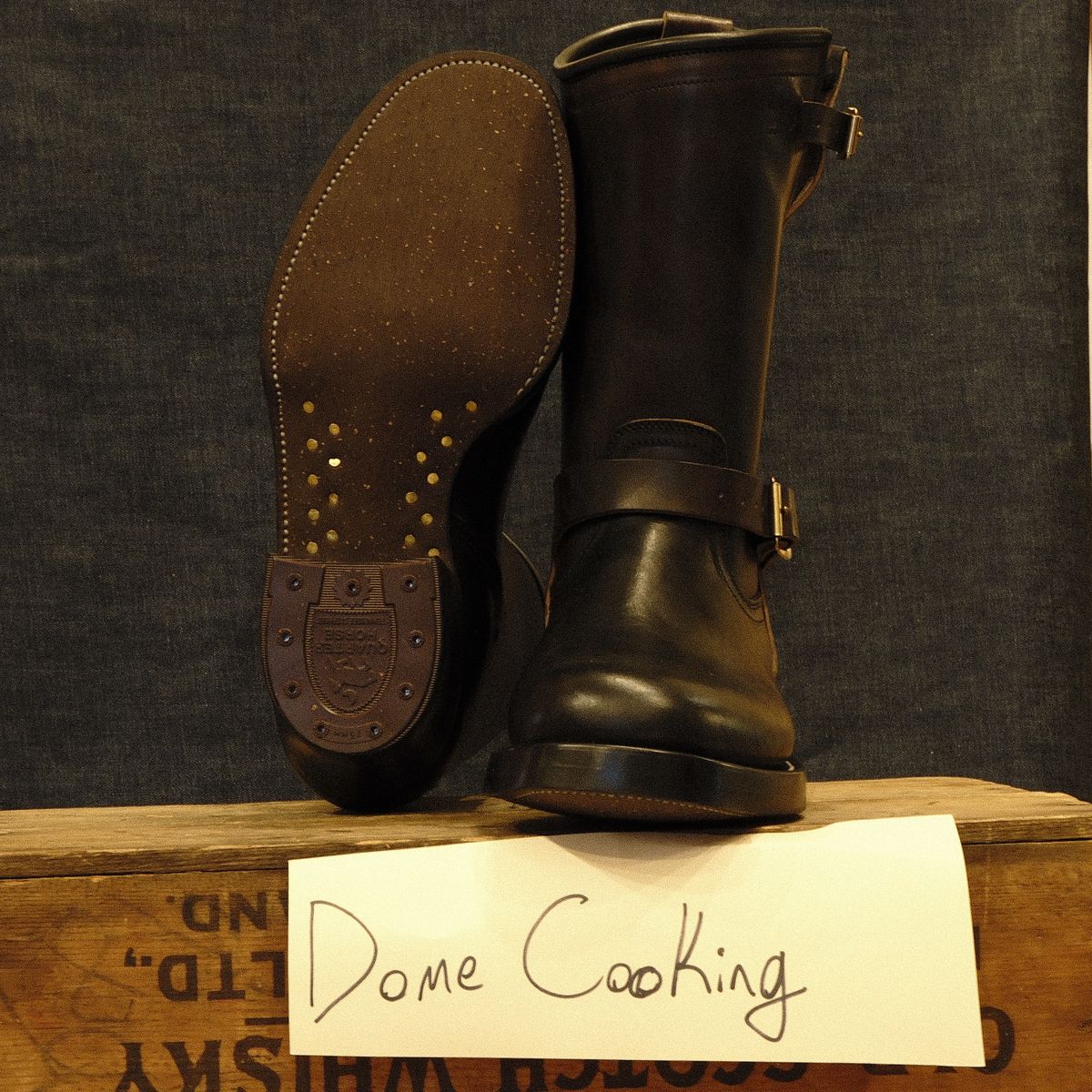 Photo by unsung on November 4, 2025 of the Unsung U 22-2 Engineer Boot in Maryam Black Horsebutt.