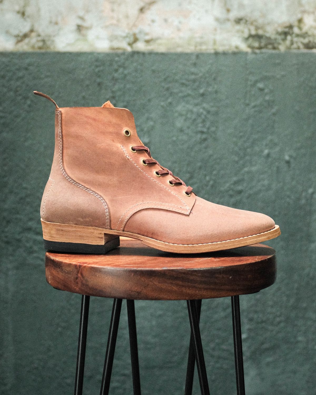 Photo by akito on August 28, 2025 of the Akito WWII Type 5 M90 IJA Boot in Comipel Crust Shell Cordovan.