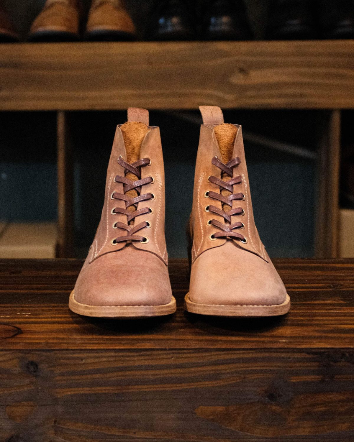 Photo by akito on October 1, 2025 of the Akito WWII Type 5 M90 IJA Boot in Comipel Crust Shell Cordovan.