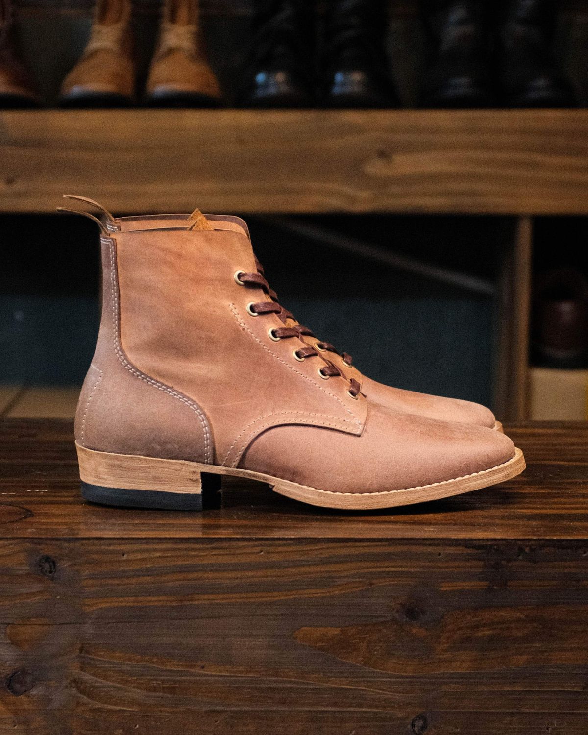 Photo by akito on October 1, 2025 of the Akito WWII Type 5 M90 IJA Boot in Comipel Crust Shell Cordovan.