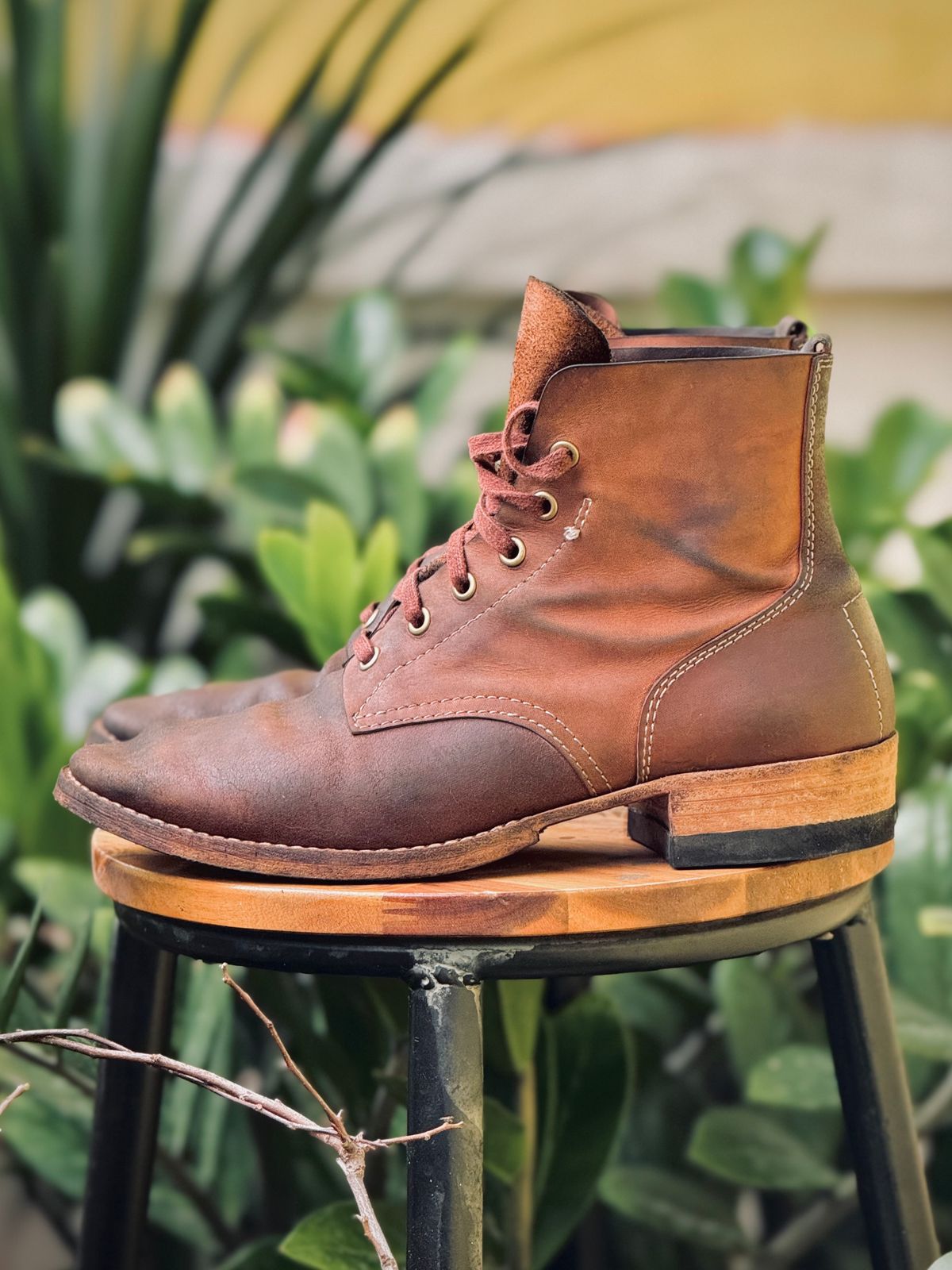 Photo by akito on November 5, 2025 of the Akito WWII Type 5 M90 IJA Boot in Comipel Crust Shell Cordovan.