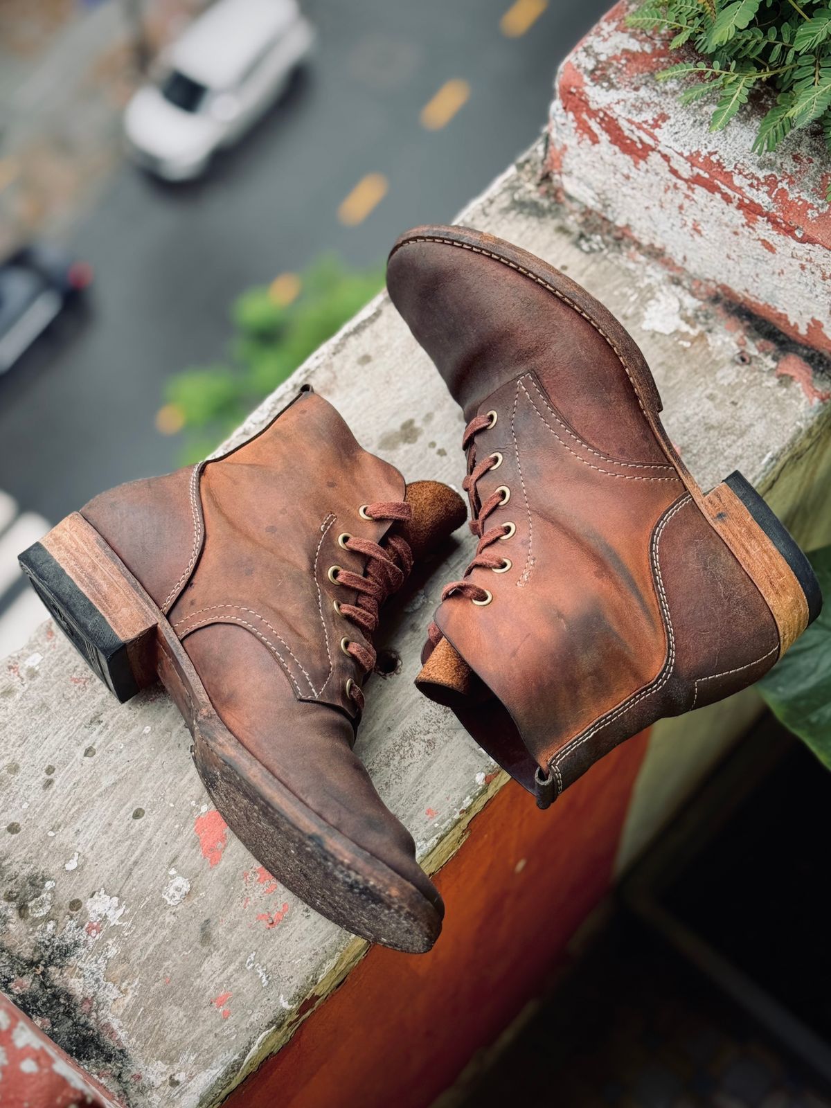 Photo by akito on November 5, 2025 of the Akito WWII Type 5 M90 IJA Boot in Comipel Crust Shell Cordovan.