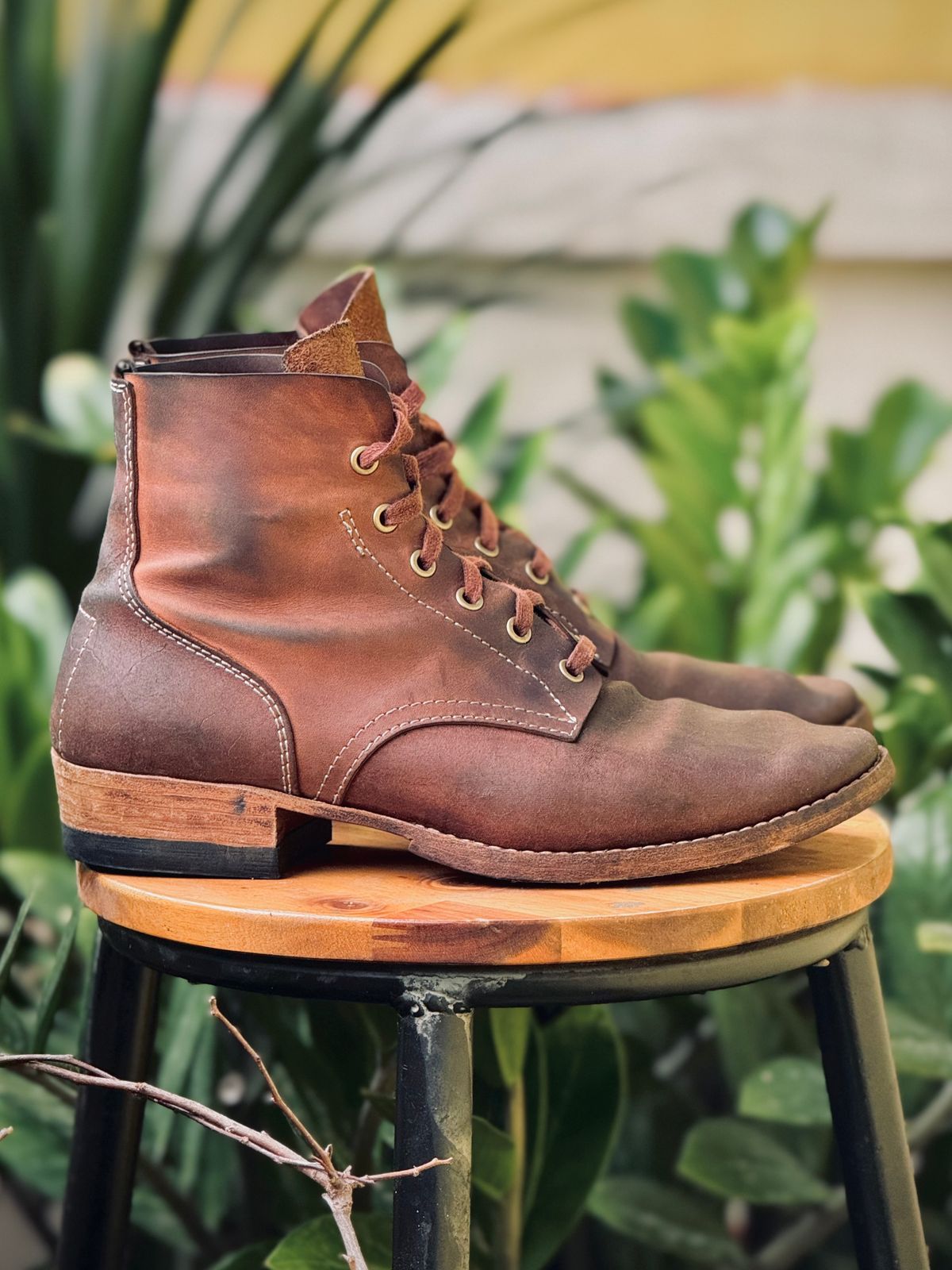 Photo by akito on November 5, 2025 of the Akito WWII Type 5 M90 IJA Boot in Comipel Crust Shell Cordovan.