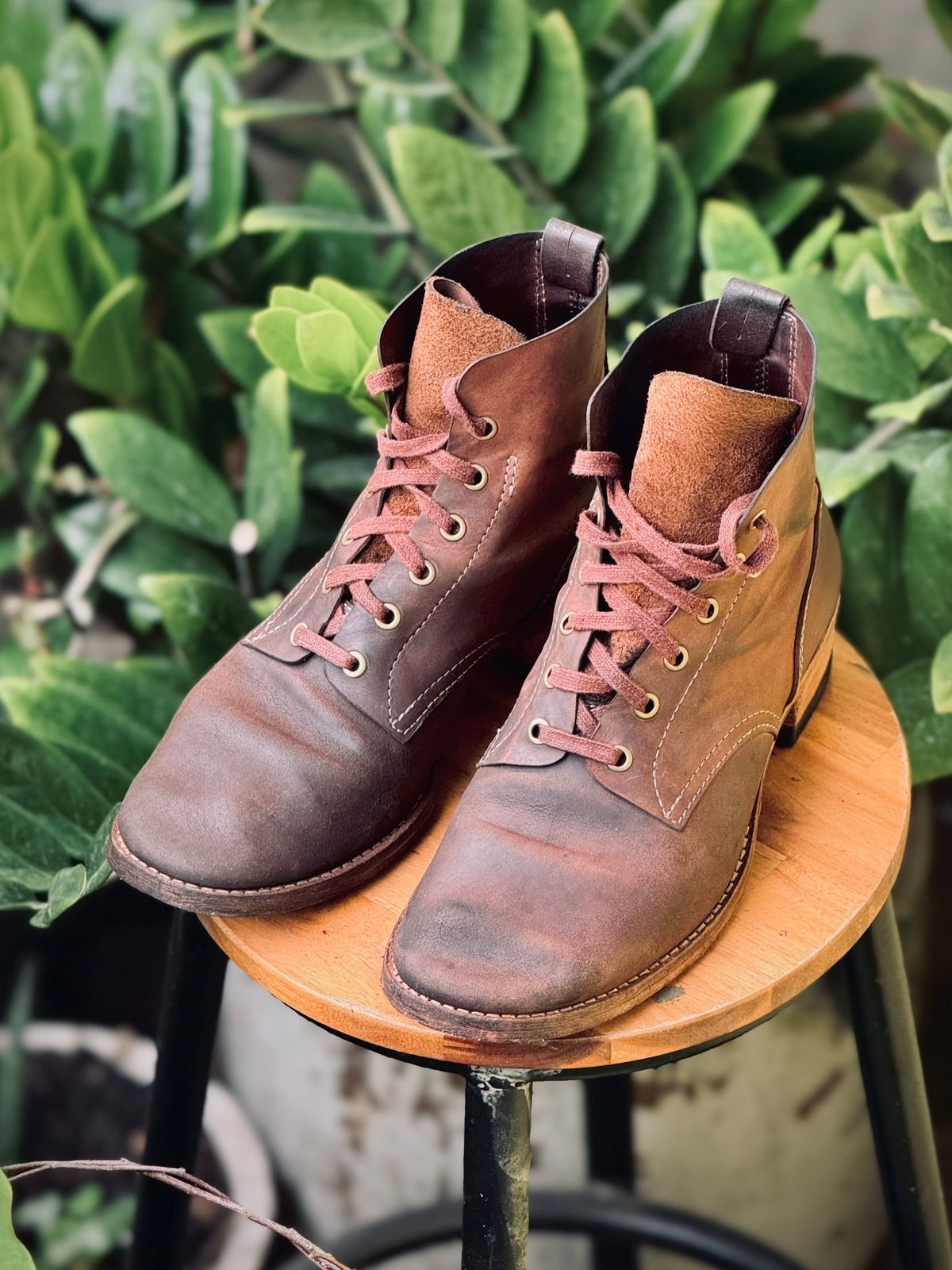 Photo by akito on November 5, 2025 of the Akito WWII Type 5 M90 IJA Boot in Comipel Crust Shell Cordovan.