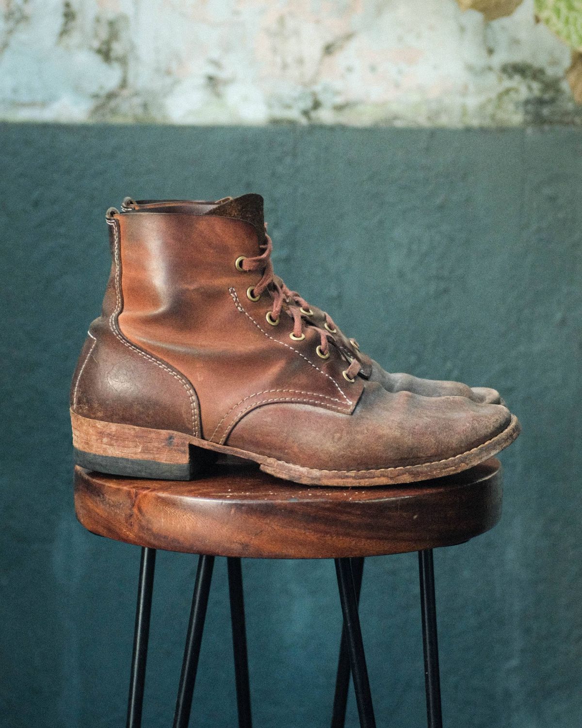 Photo by akito on February 2, 2026 of the Akito WWII Type 5 M90 IJA Boot in Comipel Crust Shell Cordovan.