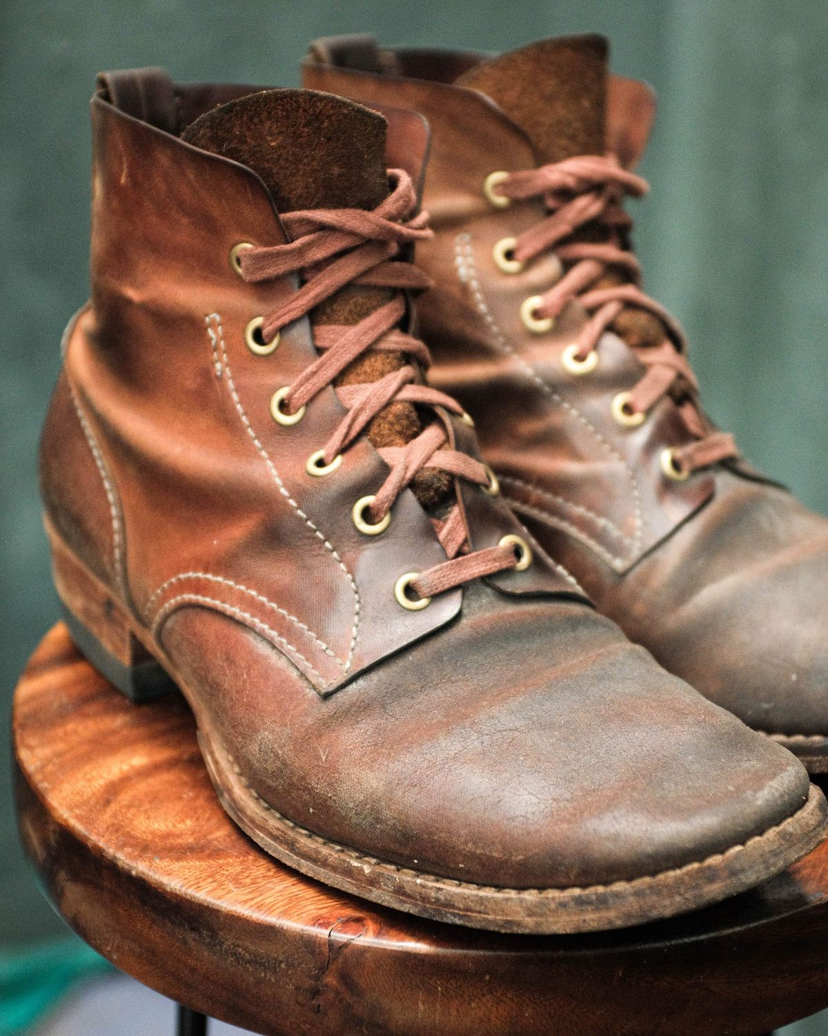 Photo by akito on March 2, 2026 of the Akito WWII Type 5 M90 IJA Boot in Comipel Crust Shell Cordovan.